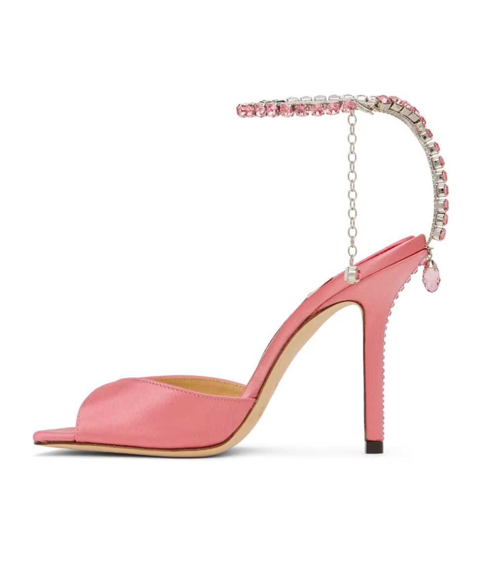 Jimmy Choo 100mm Saeda Satin Sandals In Pink