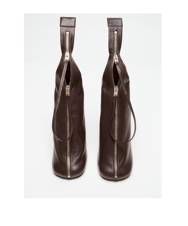 Acne Studios Leather Zip Heels In Multicolor