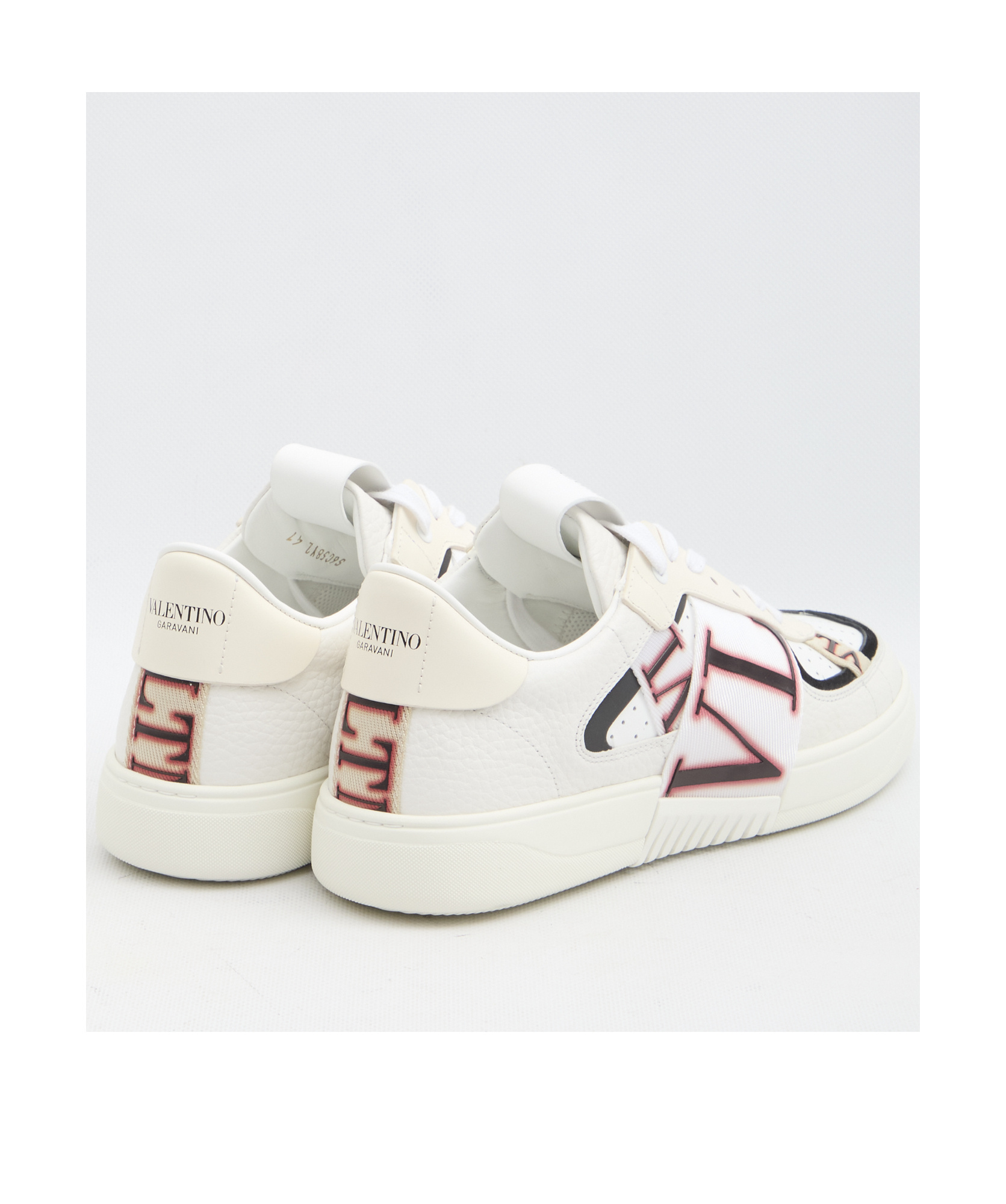 Valentino Garavani 'vl7n' White Sneakers With Maxi Logo Print And Logo Patch On The Tongue In Leathe In White