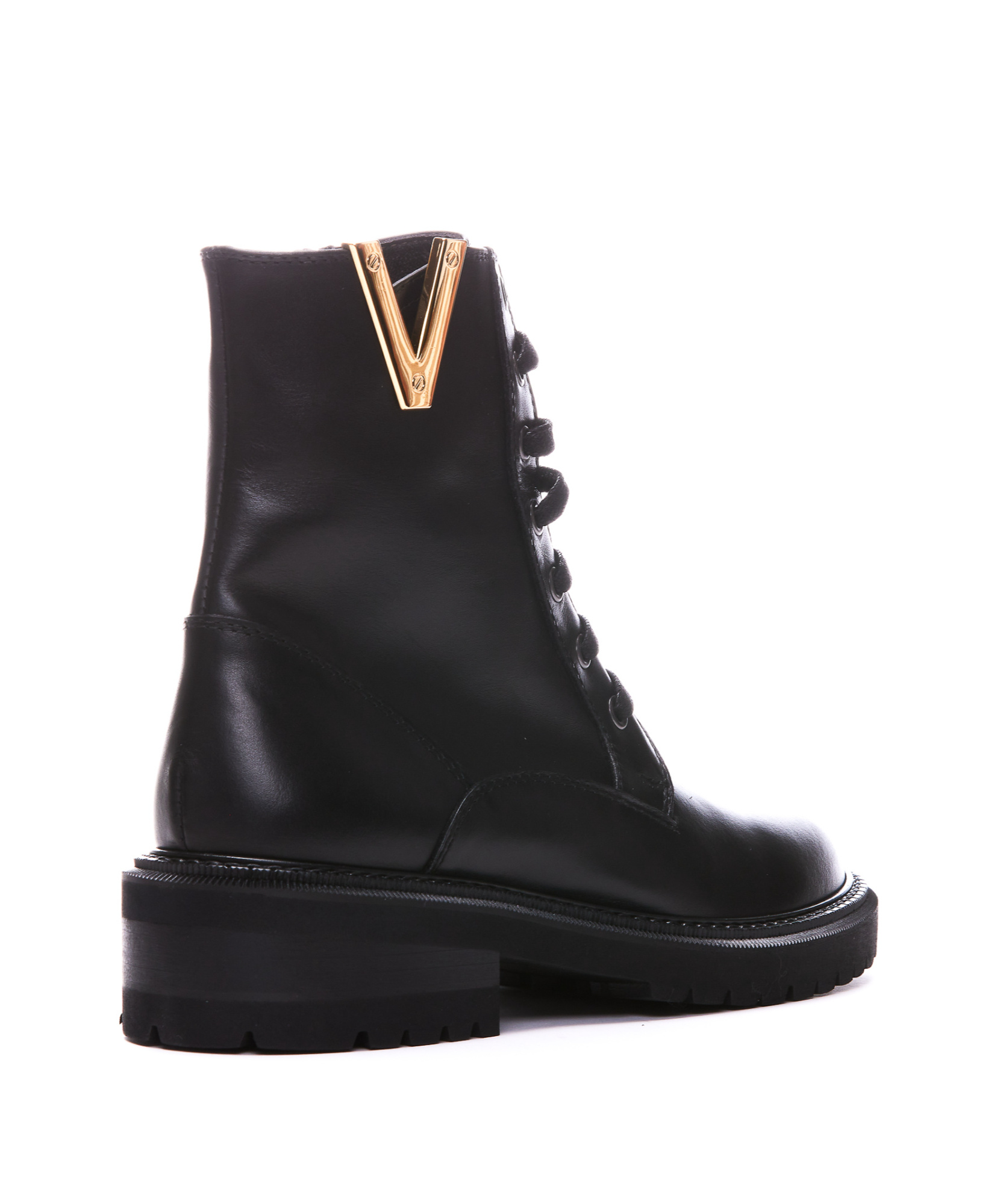 Via Roma 15 Lacing Short Boots In Black