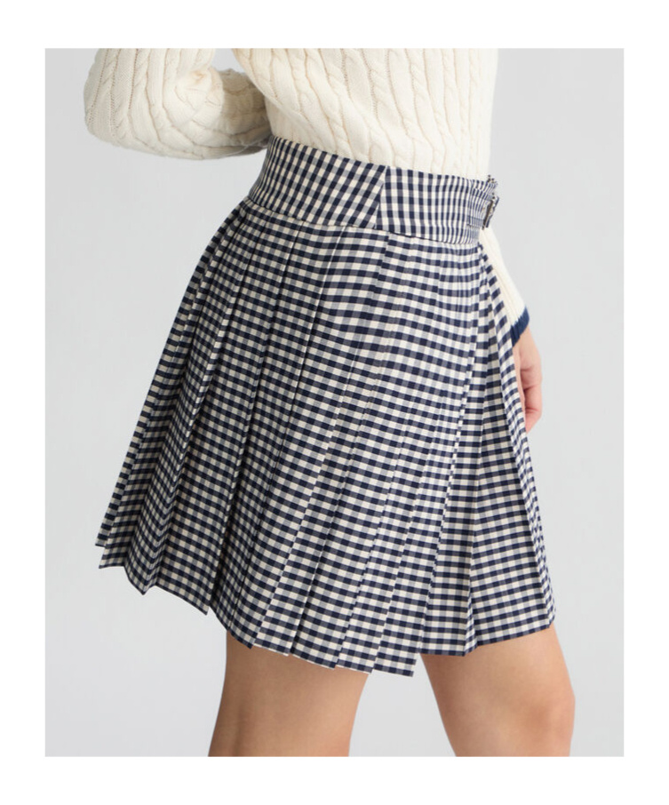 Liu •jo Liu Jo Check Pattern Pleated Miniskirt With Belt Loops In Gray