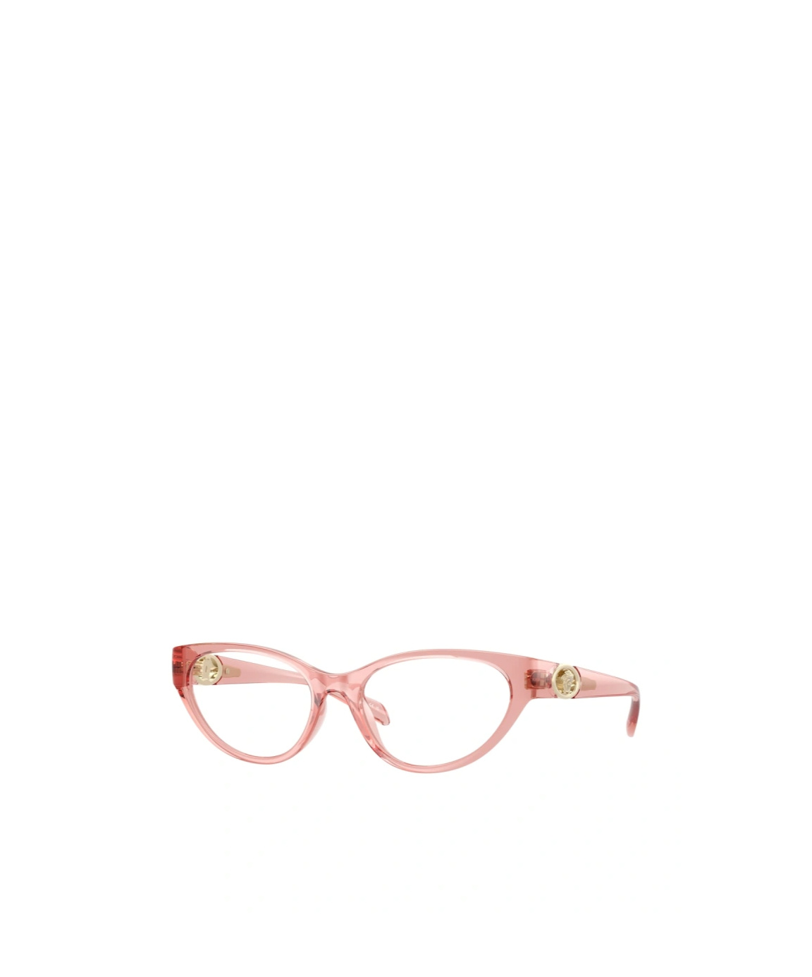 Versace Oval Frame Plain Mirror In Clear Pink