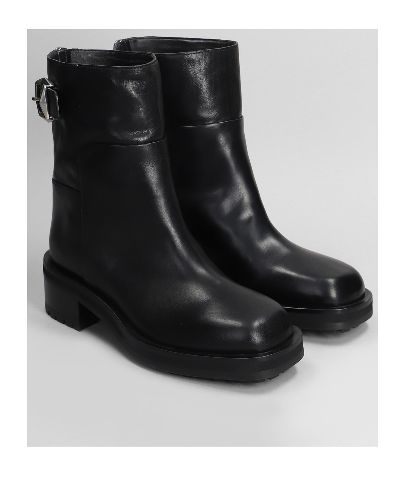 Jimmy Choo Brooklyn Ab 50 Leather Boots With Adjustable Strap In Black