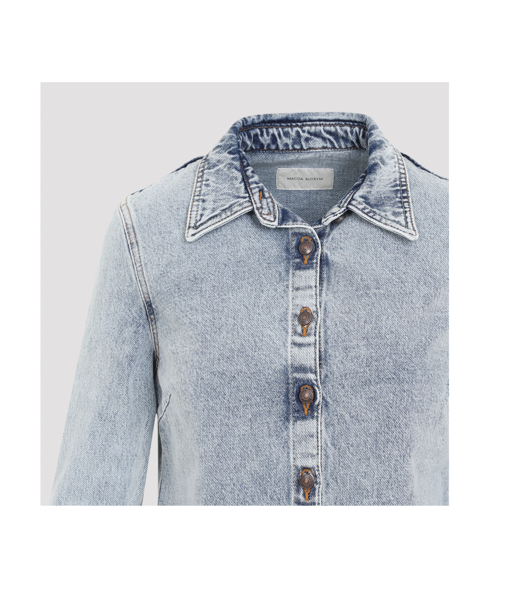 Magda Butrym Denim Oversized Shirt For Women In Gray