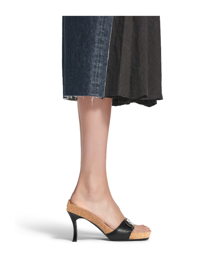 Balenciaga Scholl Collaboration Sandals Buckle Detail In Black