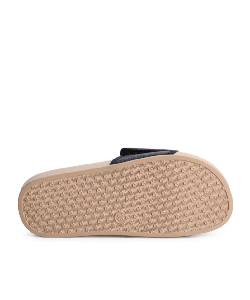 Hugo Boss Boss Boys Black Monogram Sliders In Nude