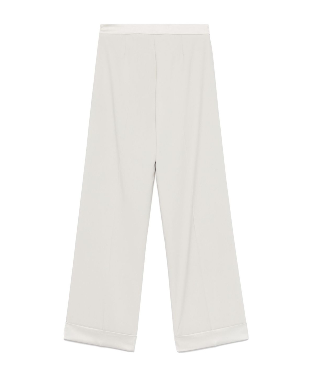 D Exterior Dexterior Wide-leg Green Trousers With Cuffed Hem In White