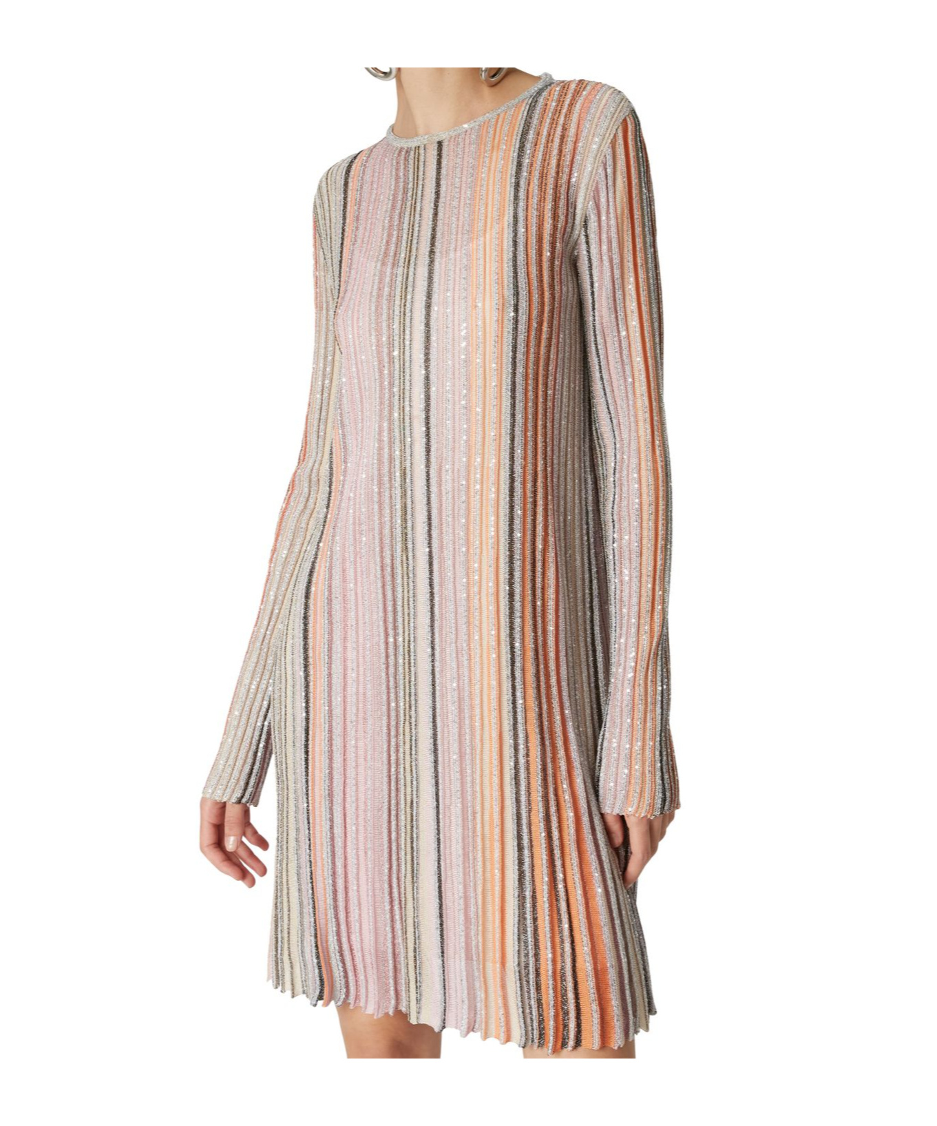 Missoni Sequin-embellished Pleated Dress In White
