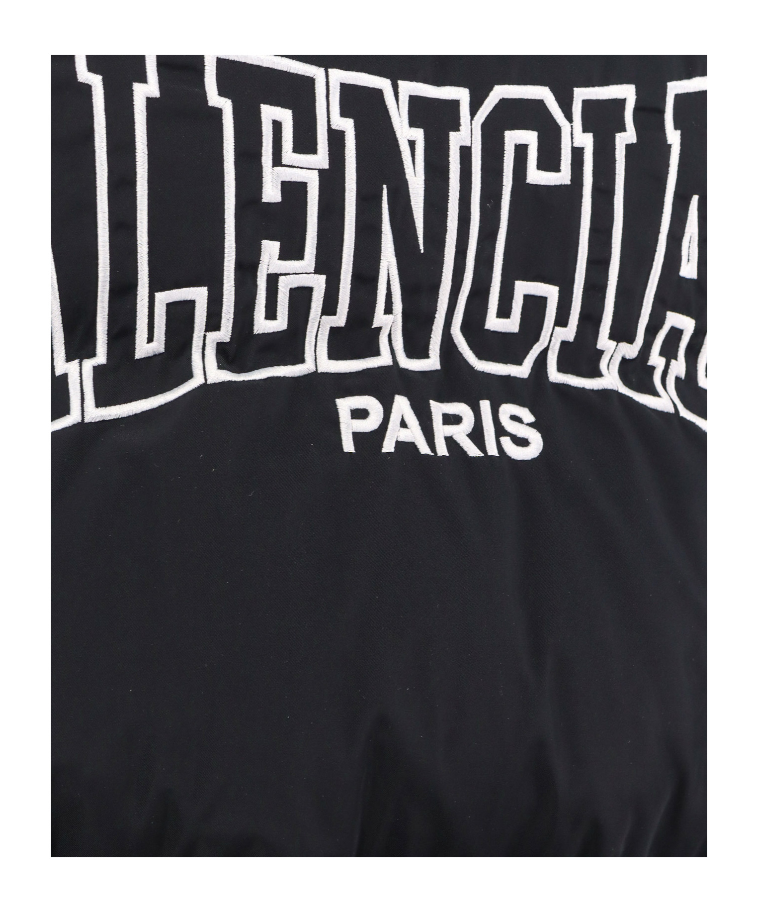 Balenciaga Logo Print Zip-up Down Vest In Black