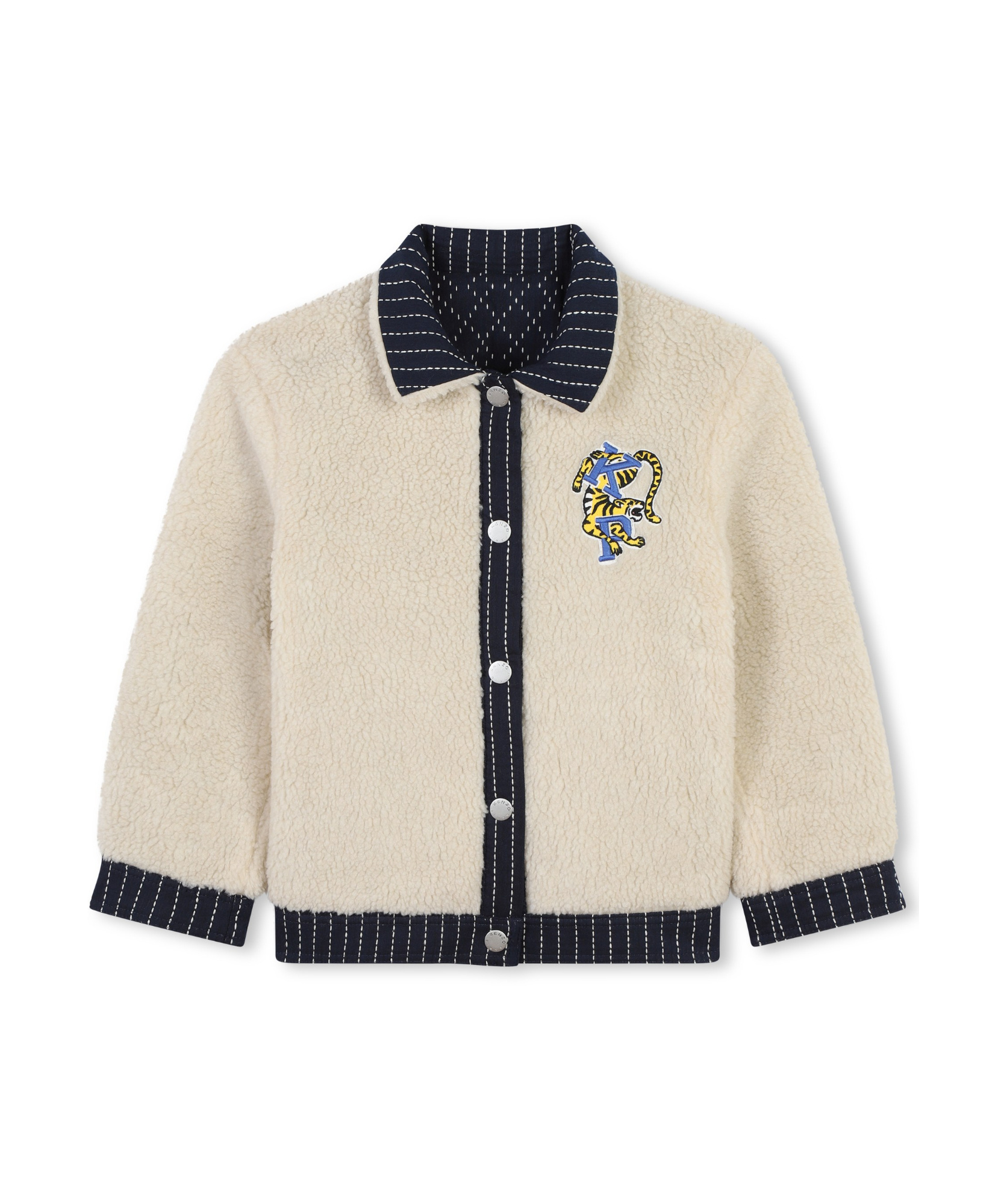 Kenzo Kids Reversible Long Sleeve Coat In Black