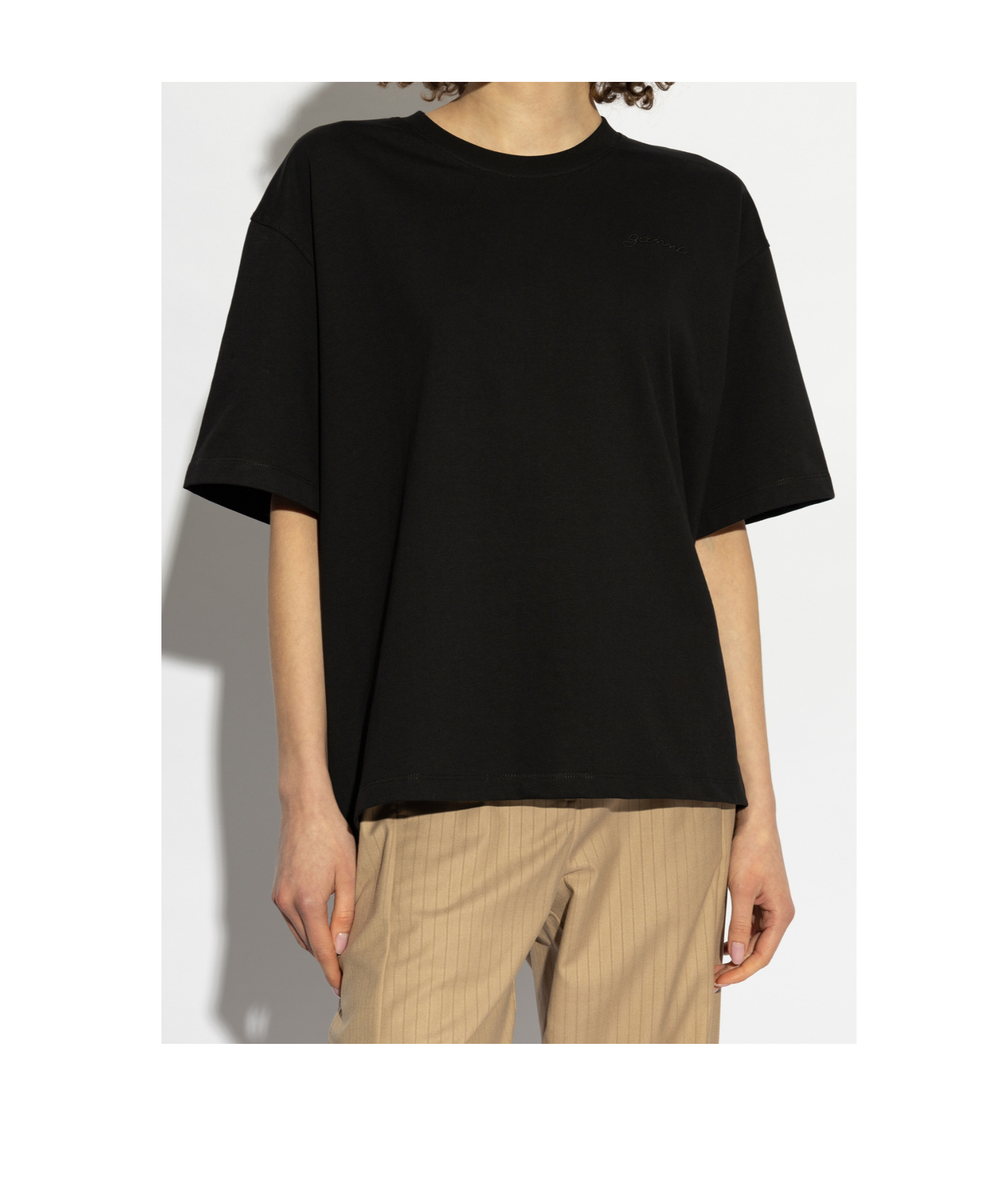 Ganni T-shirt With Logo In Black