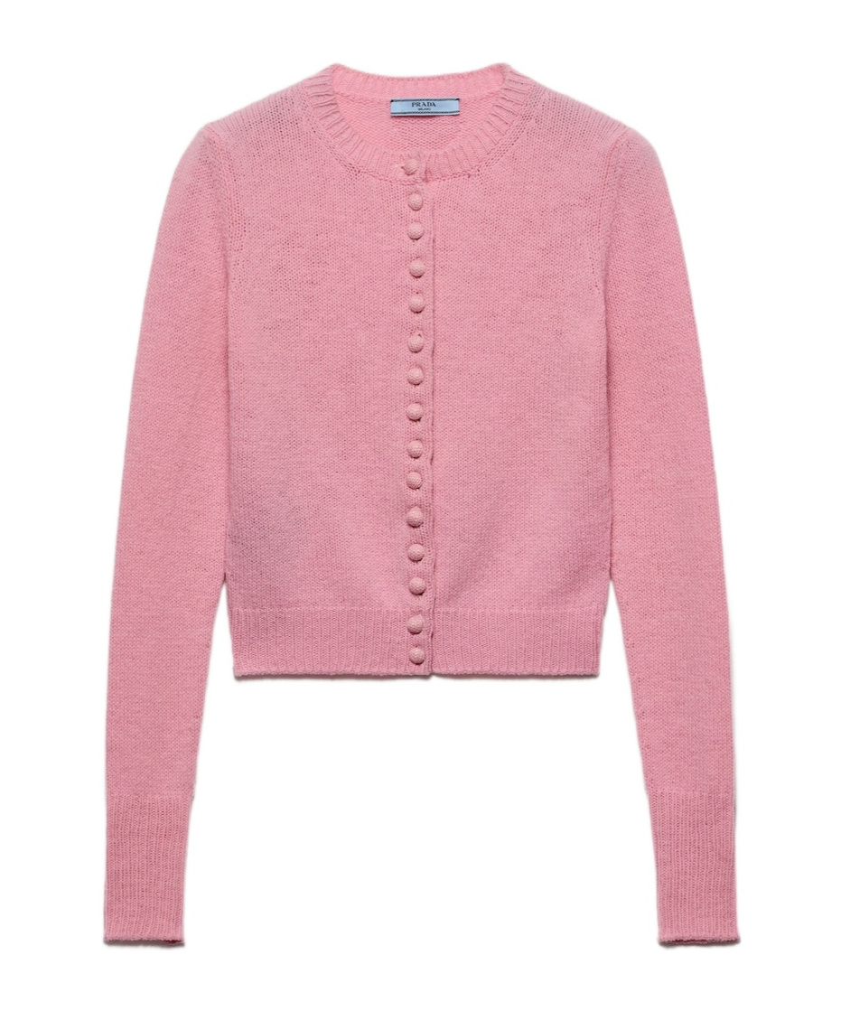 Prada Cashmere Cardigan In Pink