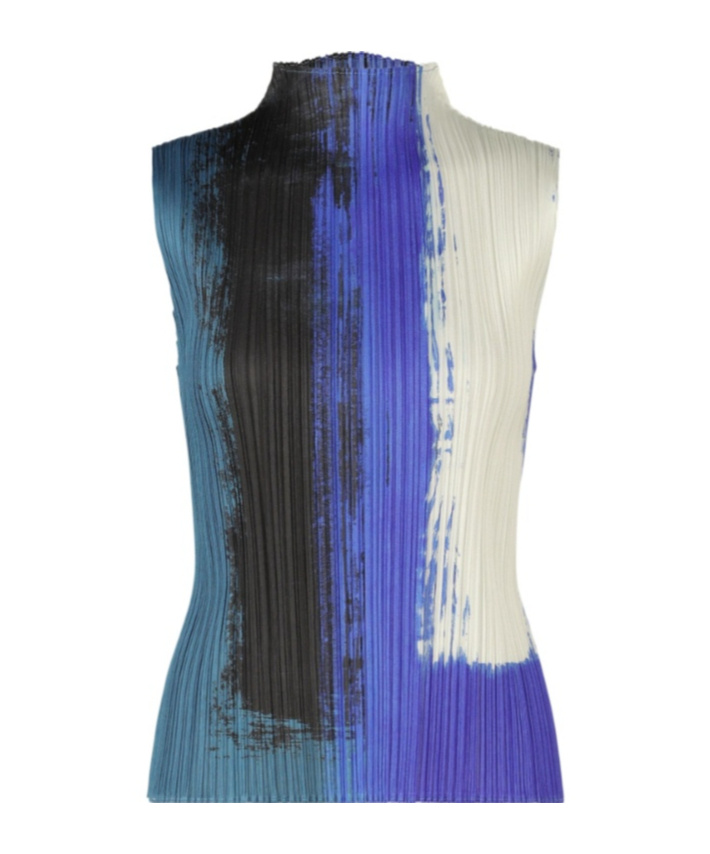 Issey Miyake Turtleneck Blouse In Multi
