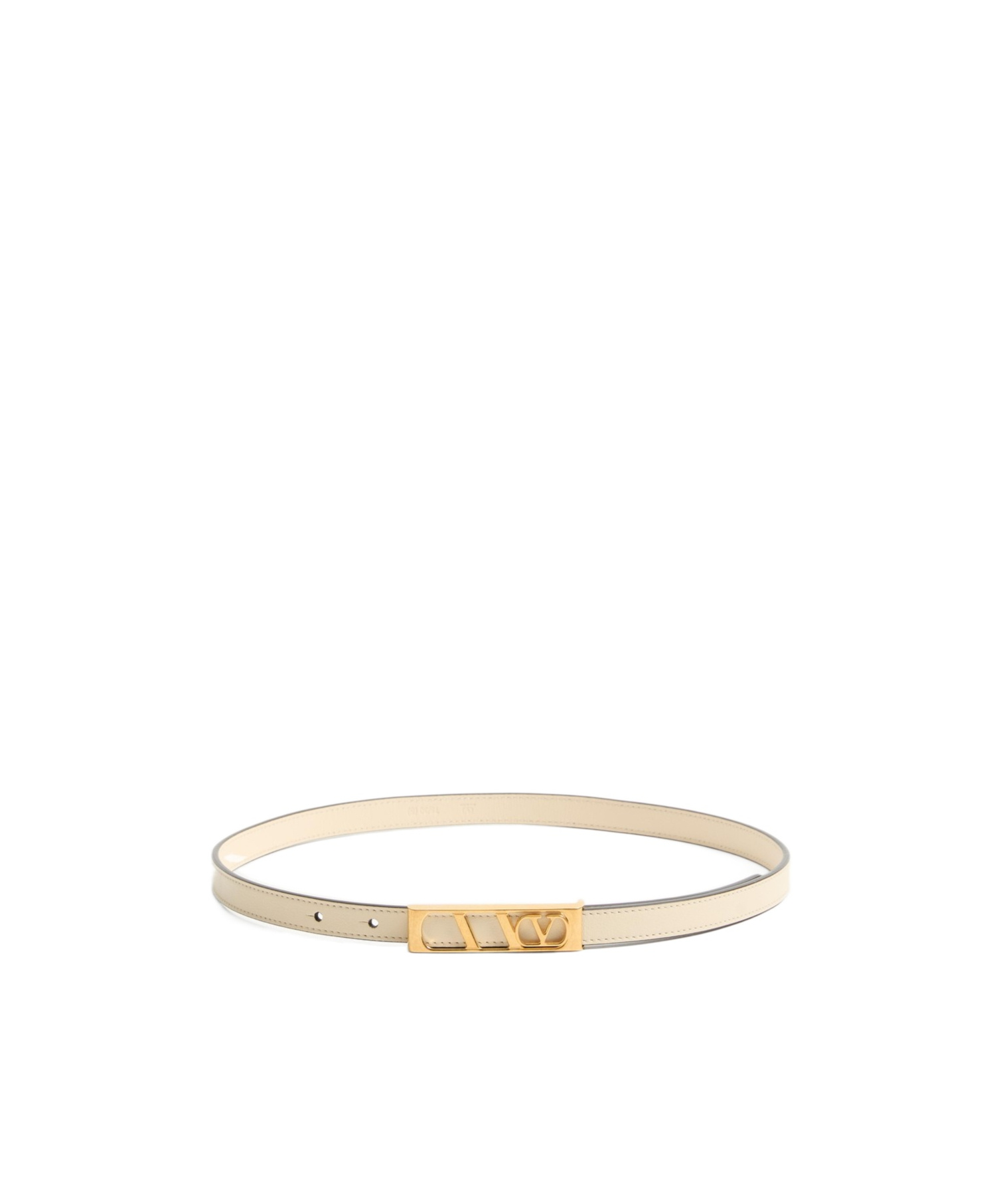 Valentino Garavani Vlogo Signature Belt In Shiny Calfskin 15 Mm Woman Butter 095 In Neutral