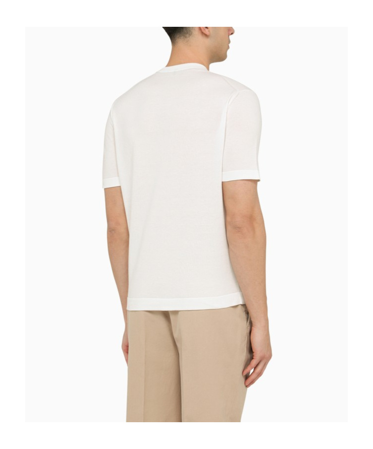Loro Piana Short-sleeved Knitted T-shirt In White