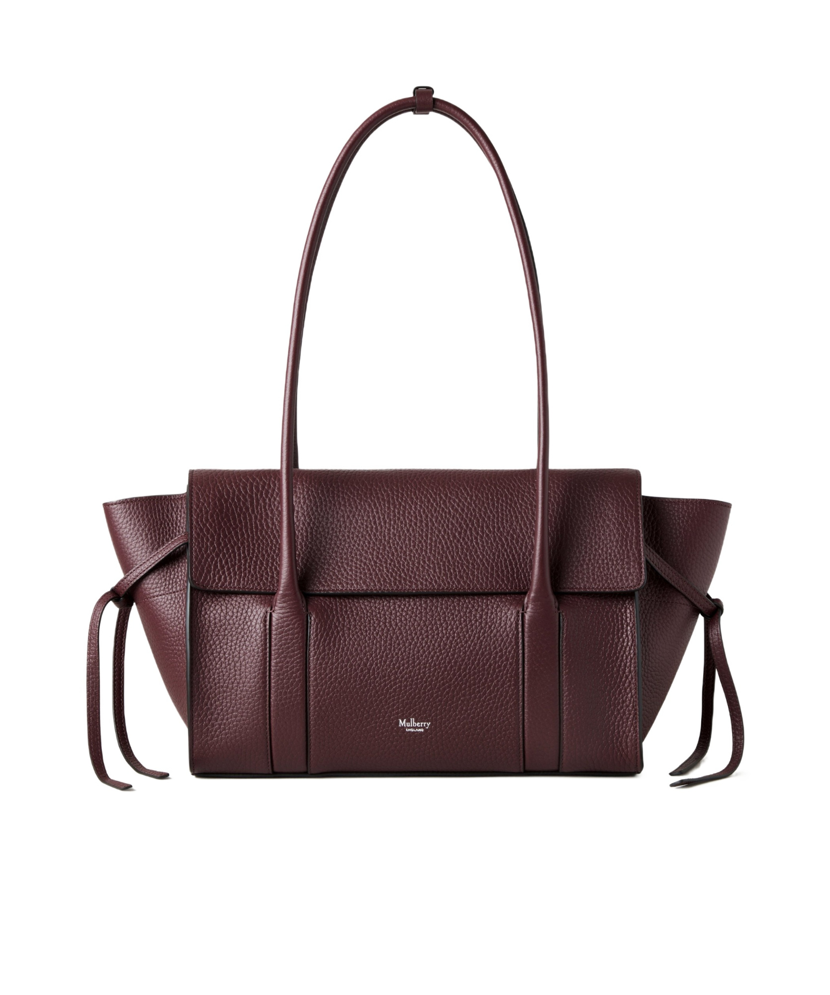 Mulberry 'small Bayswater' Bordeaux Shoulder Bag With Laminated Logo In Burgundy