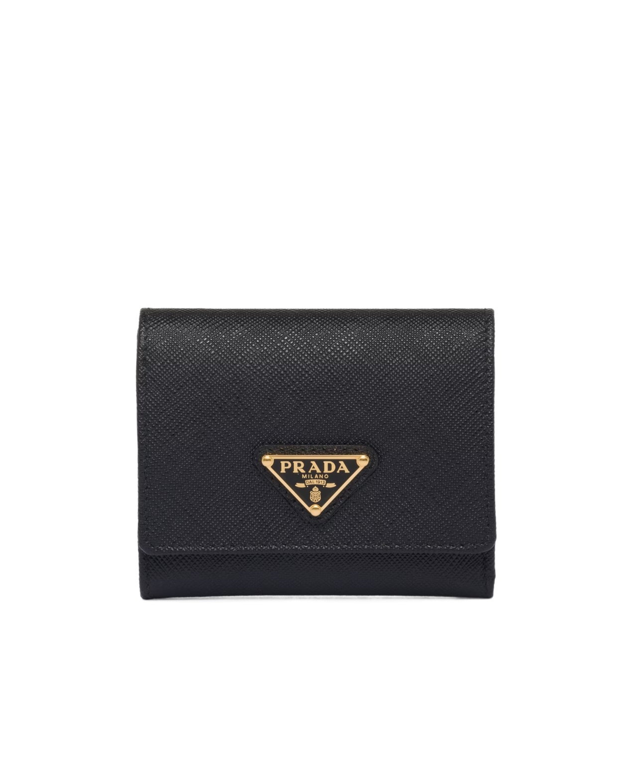 Prada Saffiano Leather Card Holder In Black