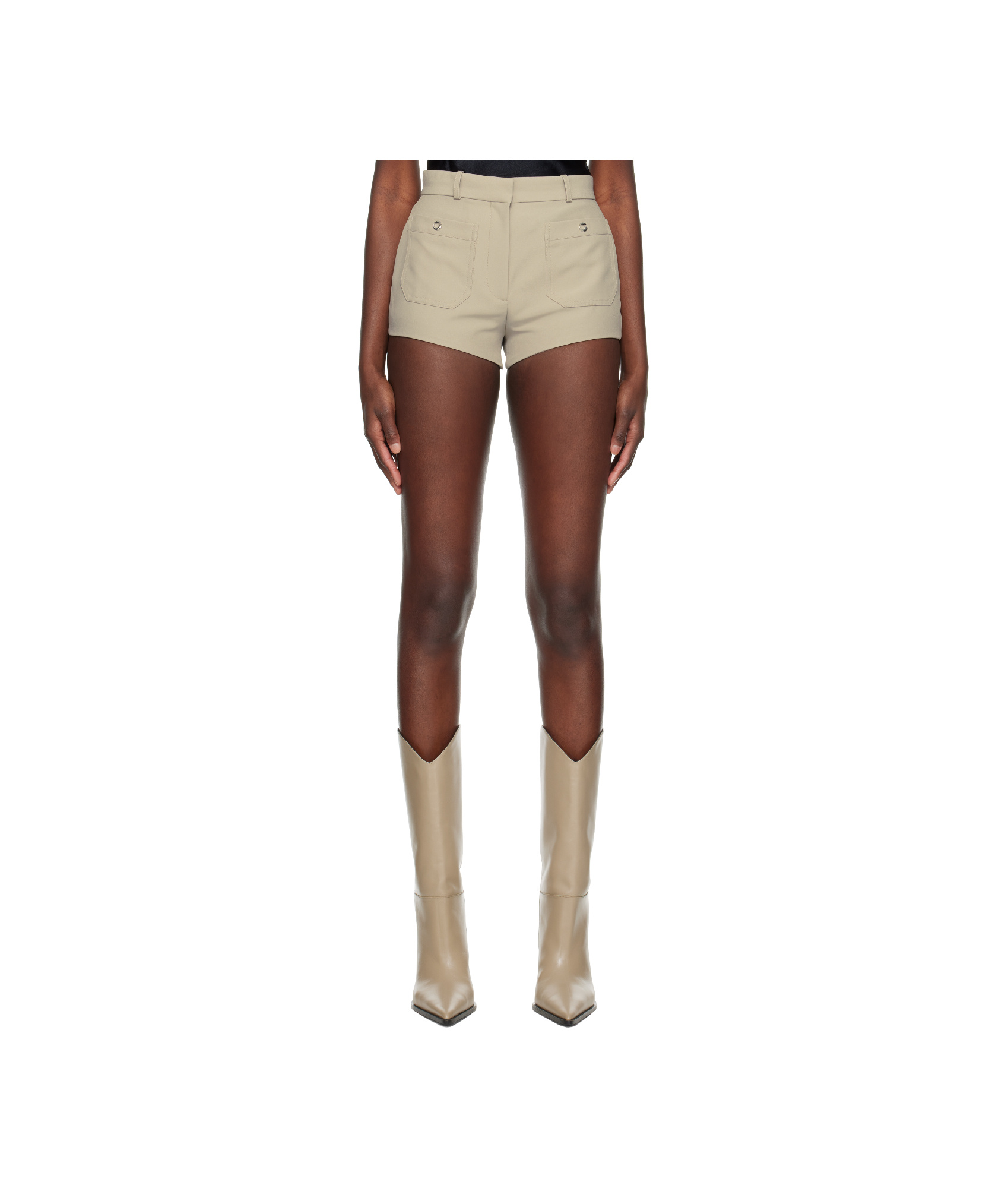 Coperni Four Pocket Tailored Mini Shorts In Beige