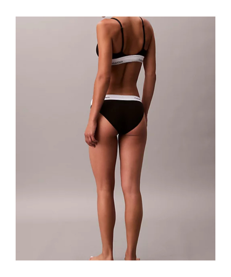 Calvin Klein Lightly Lined Triangle Bralette - Icon Cotton Modal In Black