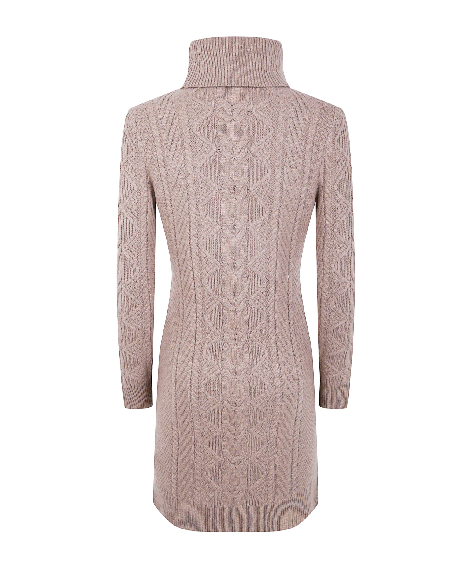 Ralph Lauren Cable-knit Turtleneck Mini Dress In Pink