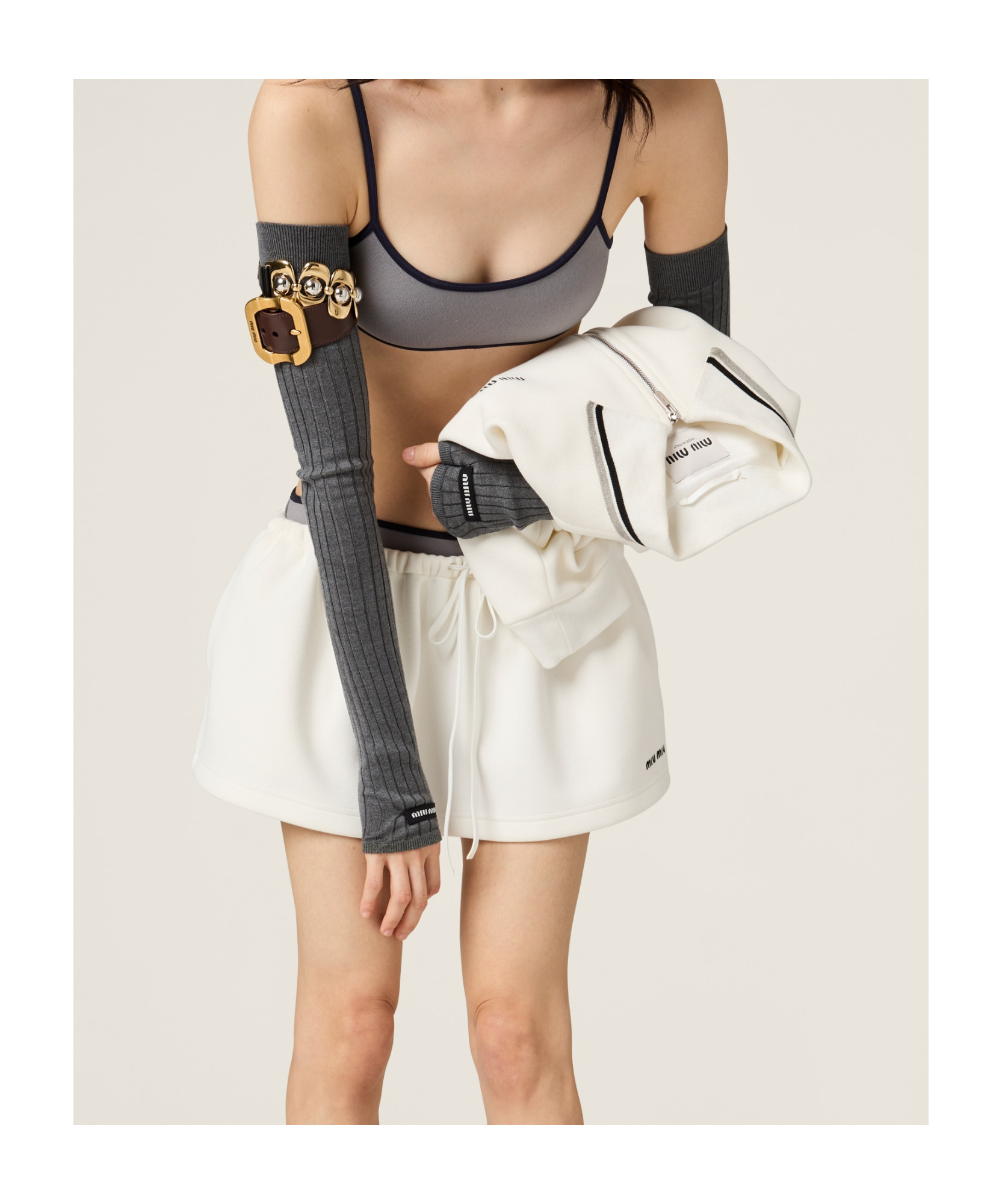 Miu Miu Cotton-jersey Mini Skirt