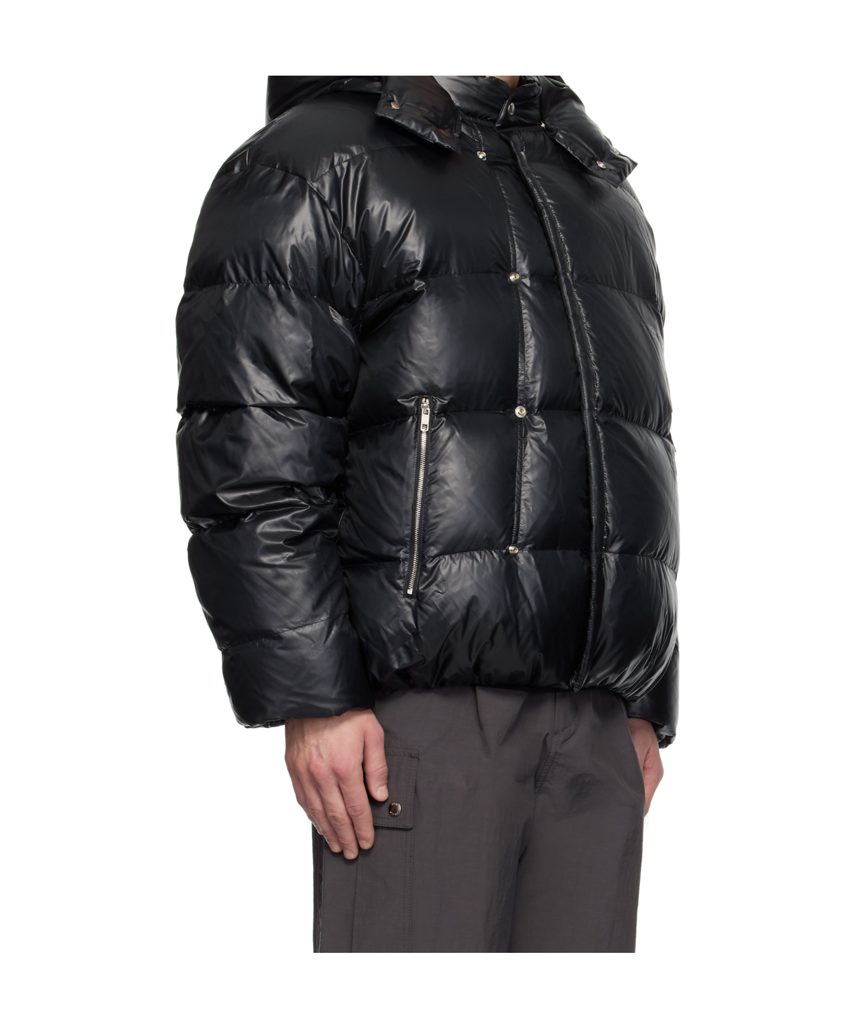 Wooyoungmi Black Hood Goose Down Jacket In Black