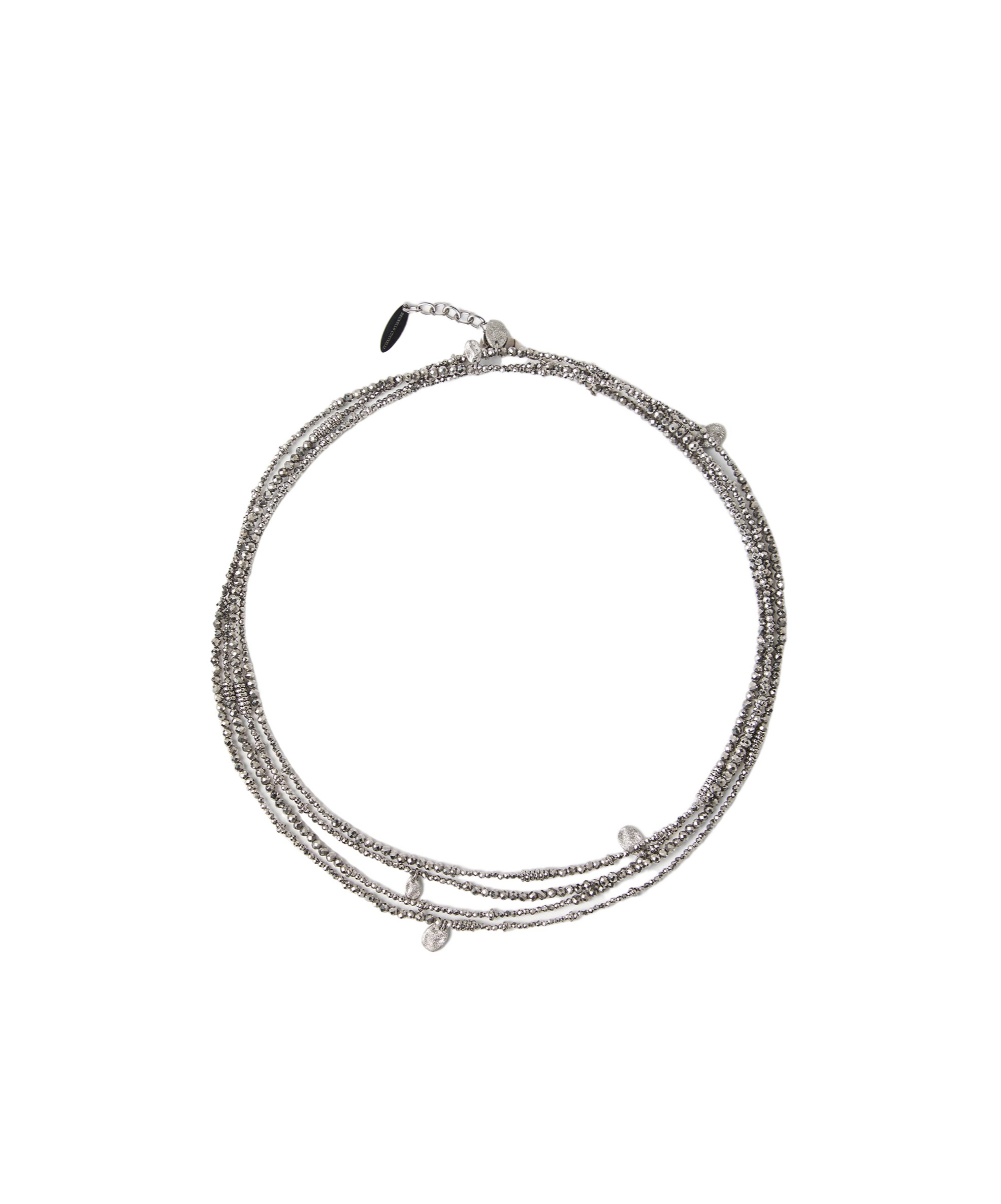 Brunello Cucinelli Strand Bracelet With Adjustable Beaded Detailing In Gray