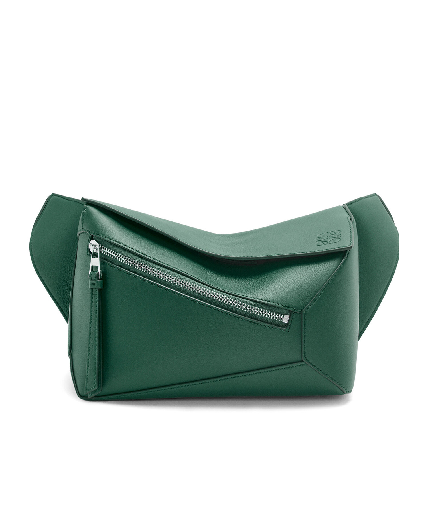 Loewe Small Leather Puzzle Bag In Green
