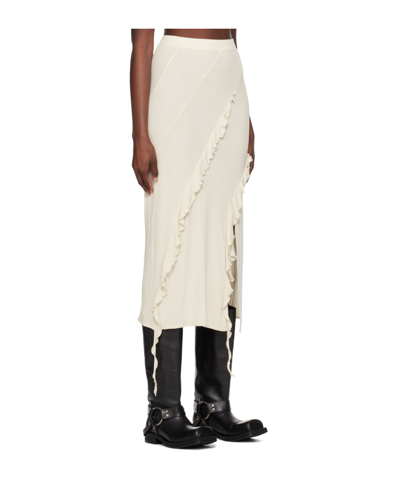 Acne Studios Ruffled Skirt In White