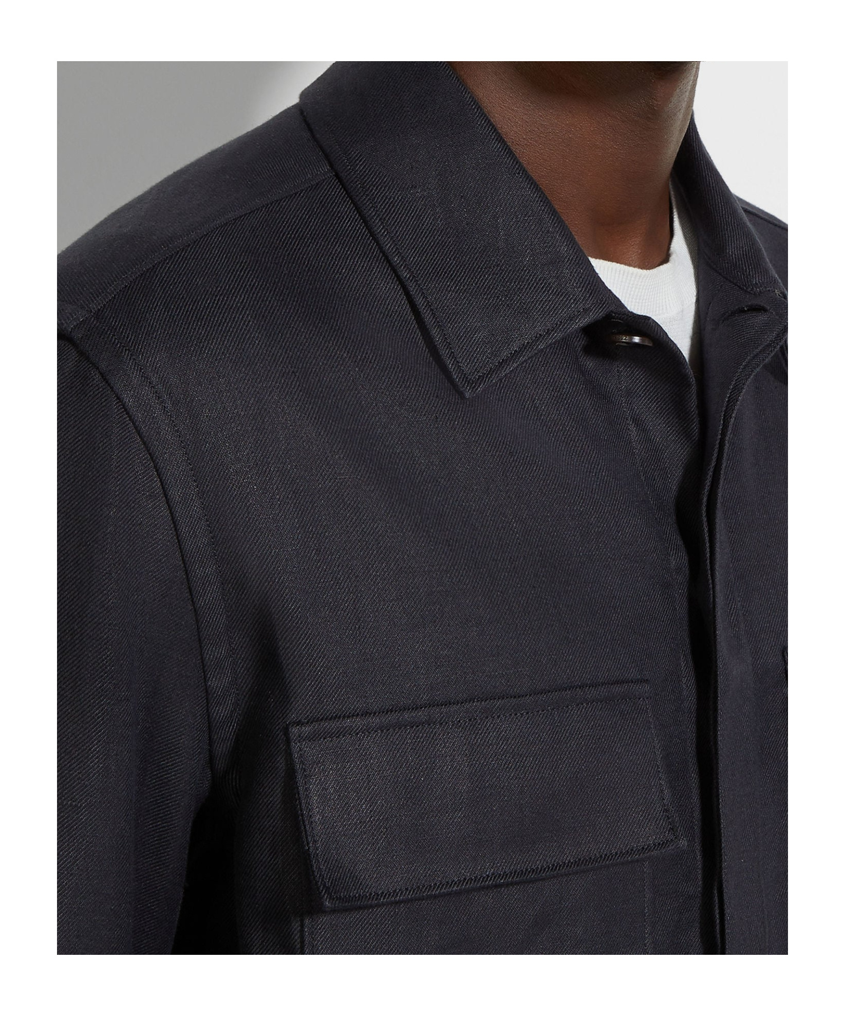 Shop Zegna Linen Shirt In Black