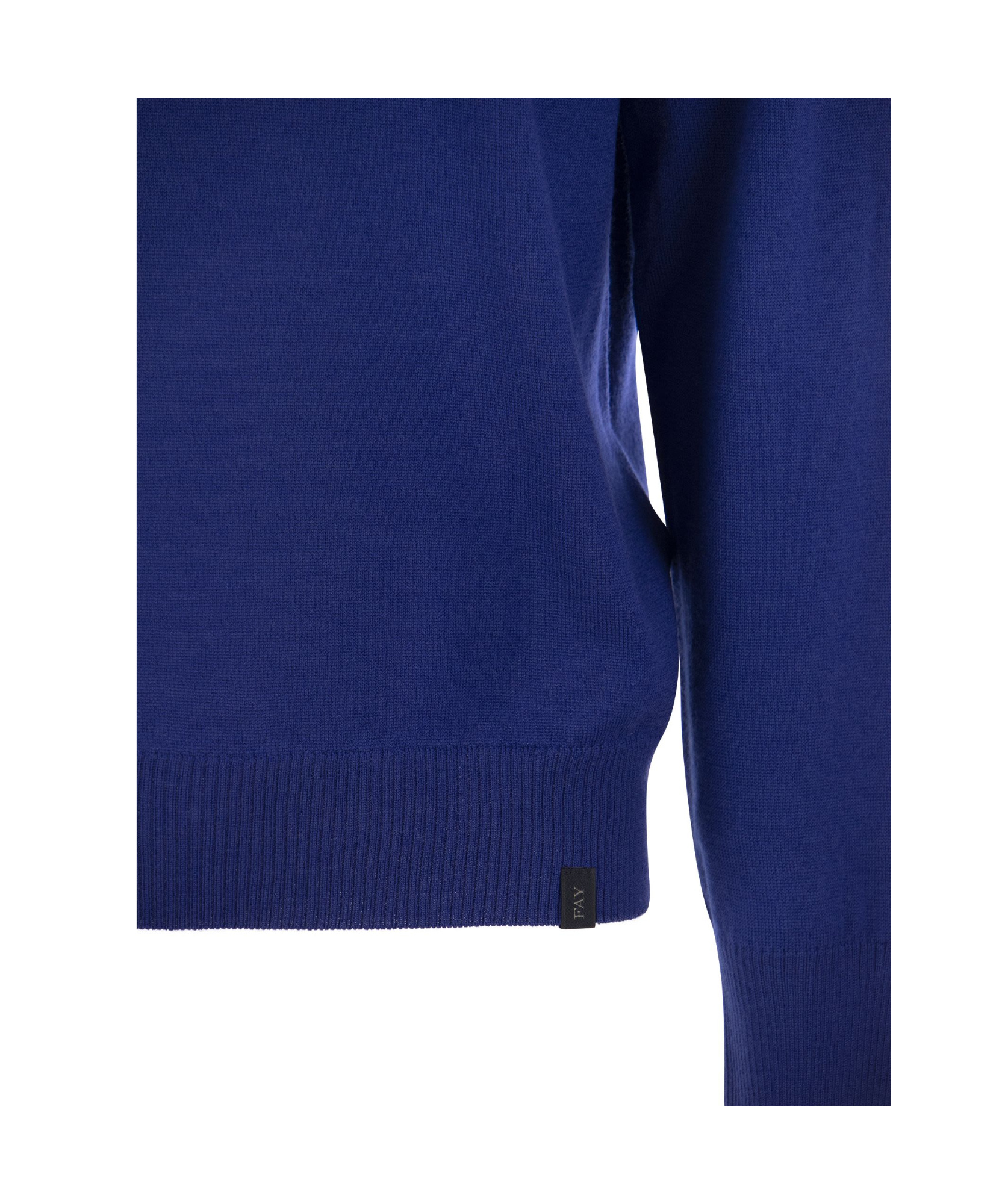 Fay Wool Crew-neck Pullover In Blue