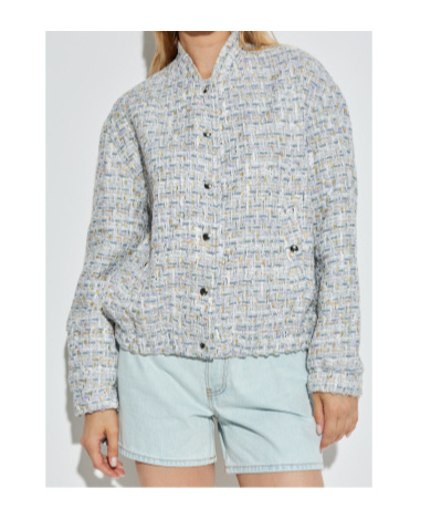 Iro Noemy Tweed Buttoned Jacket In Blue