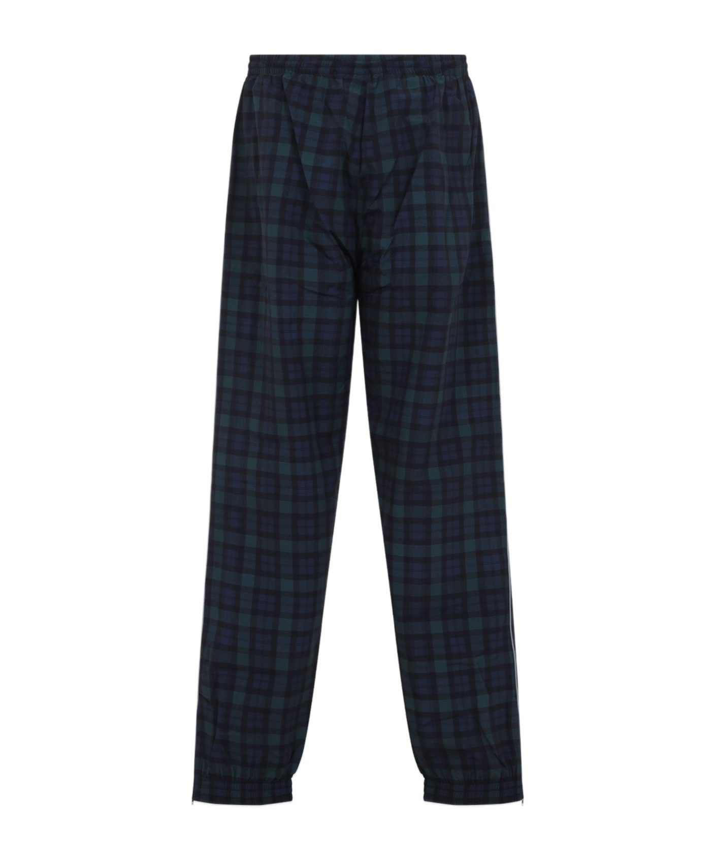 Martine Rose Track Pants With Check Pattern And Cuffed Hem In Black