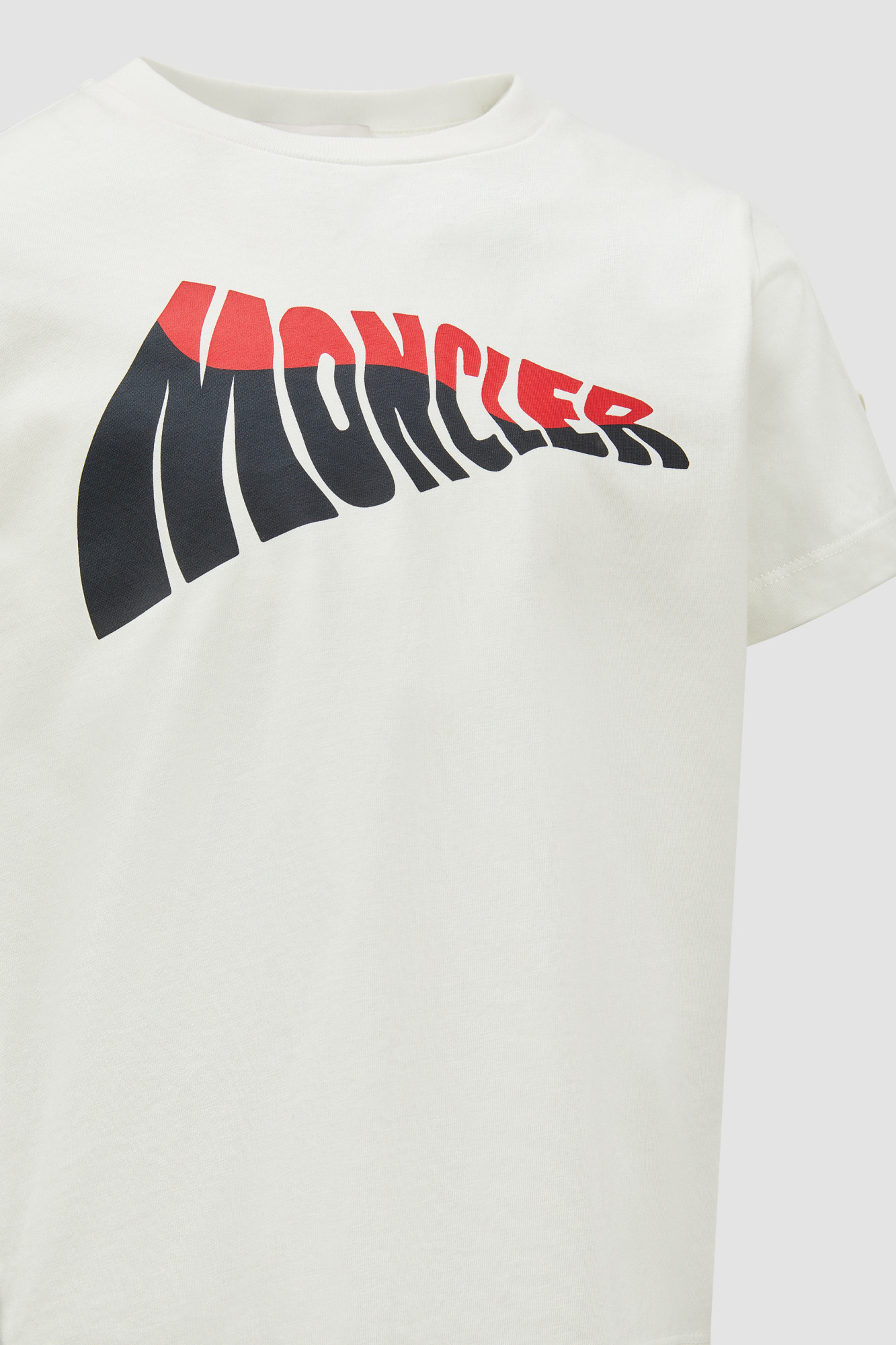Moncler T-shirt En Coton À Logo Vague In White