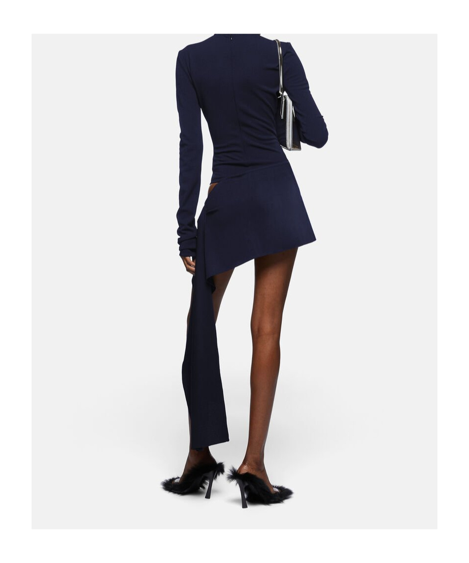 Attico Navy Blue Mini Dress In Blue