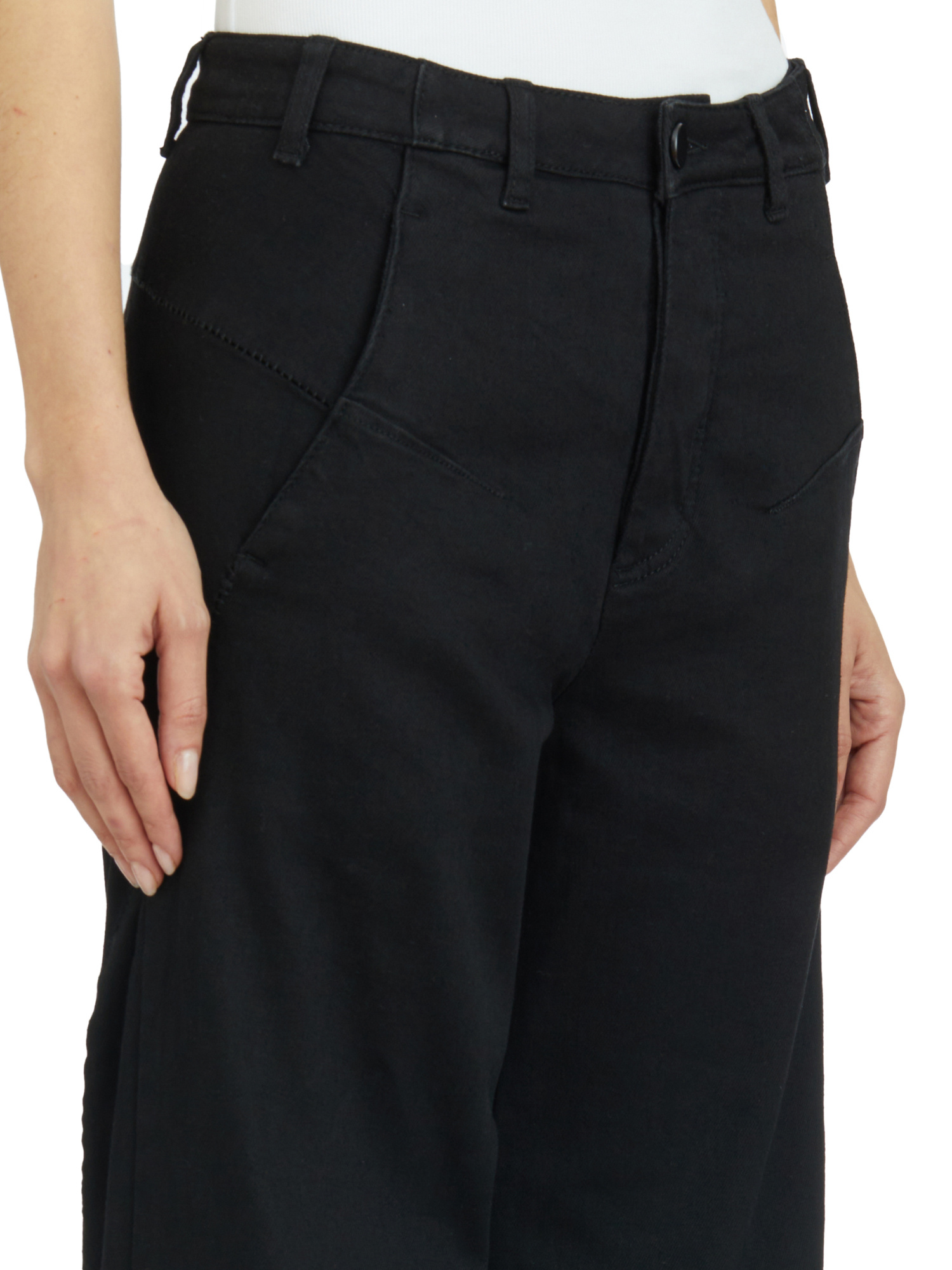 Thom Krom Pantaloni In Denim Gamba Larga In Black