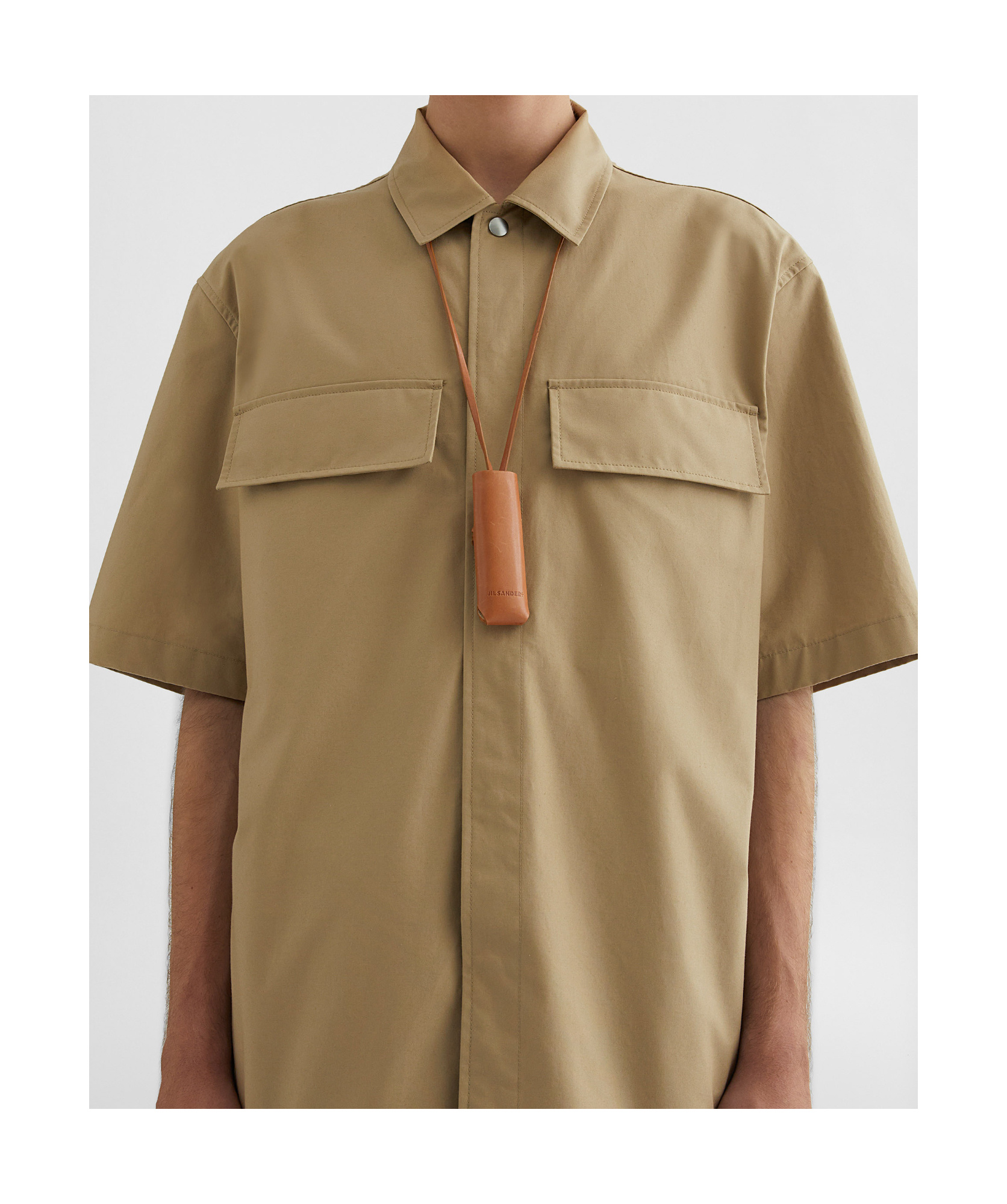 Jil Sander Short-sleeved Organic Cotton Shirt In Green
