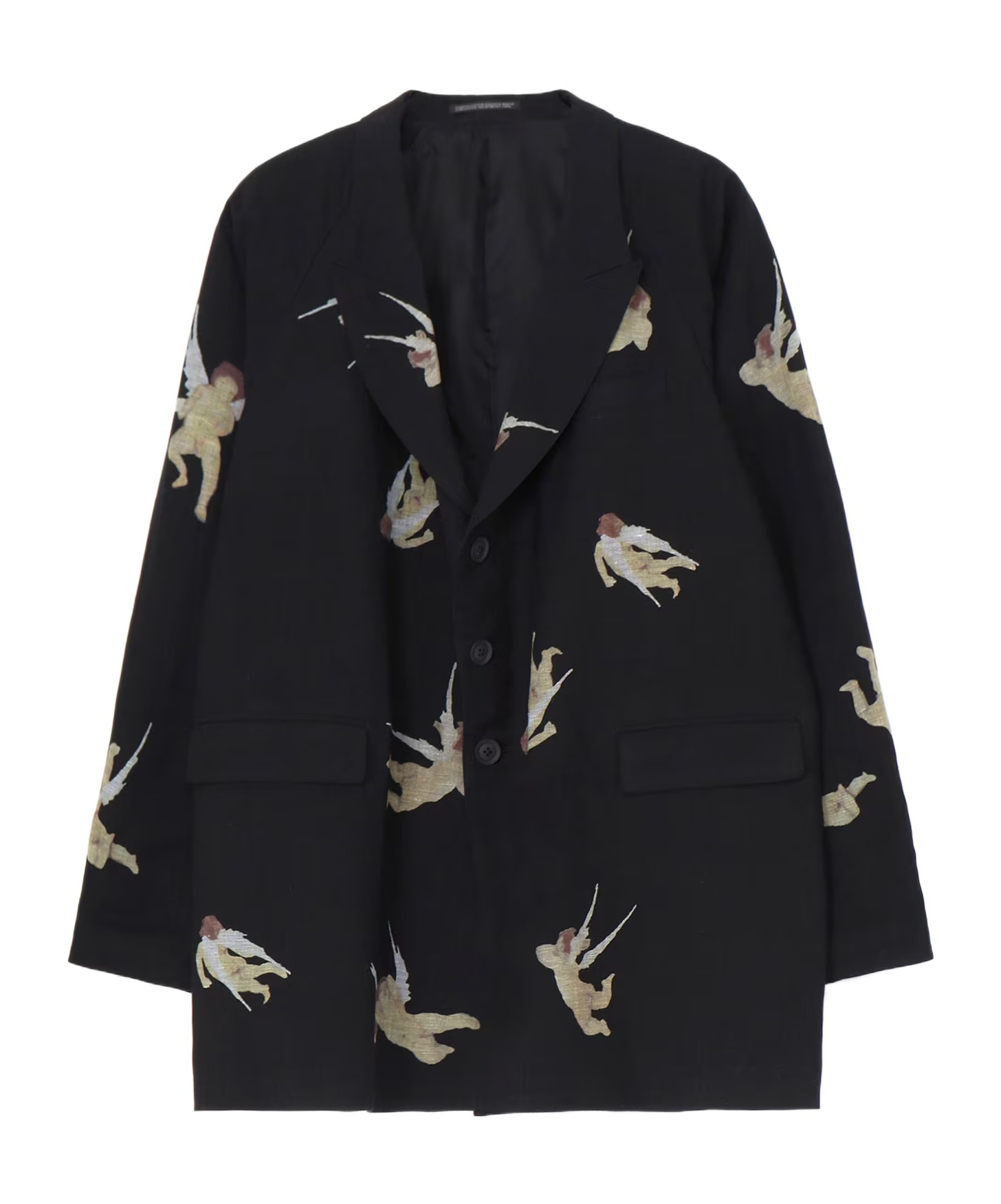 Yohji Yamamoto Angel Pattern Casual Jacket In Black