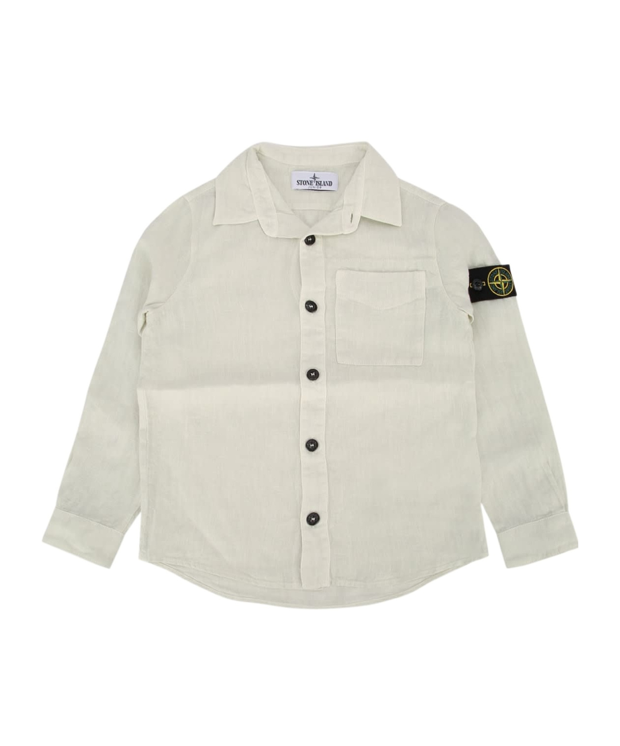 Stone Island Compass-badge Shirt In White
