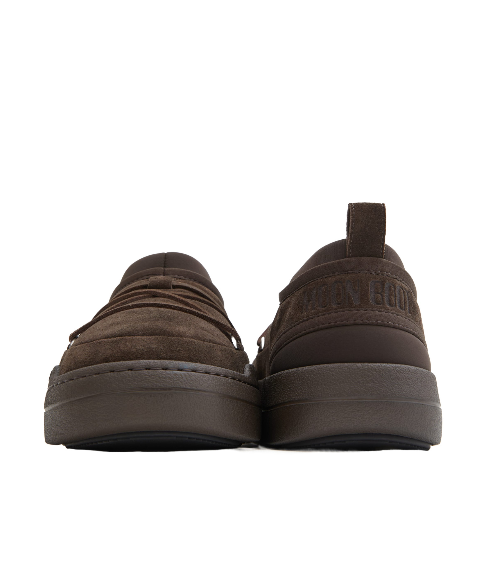 Moon Boot Brown Suede Mb Park Icon Slip Ons In Black