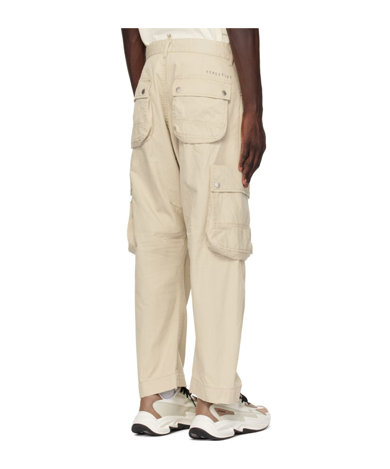 Dsquared2 Beige Multipocket Cargo Pants In Nude