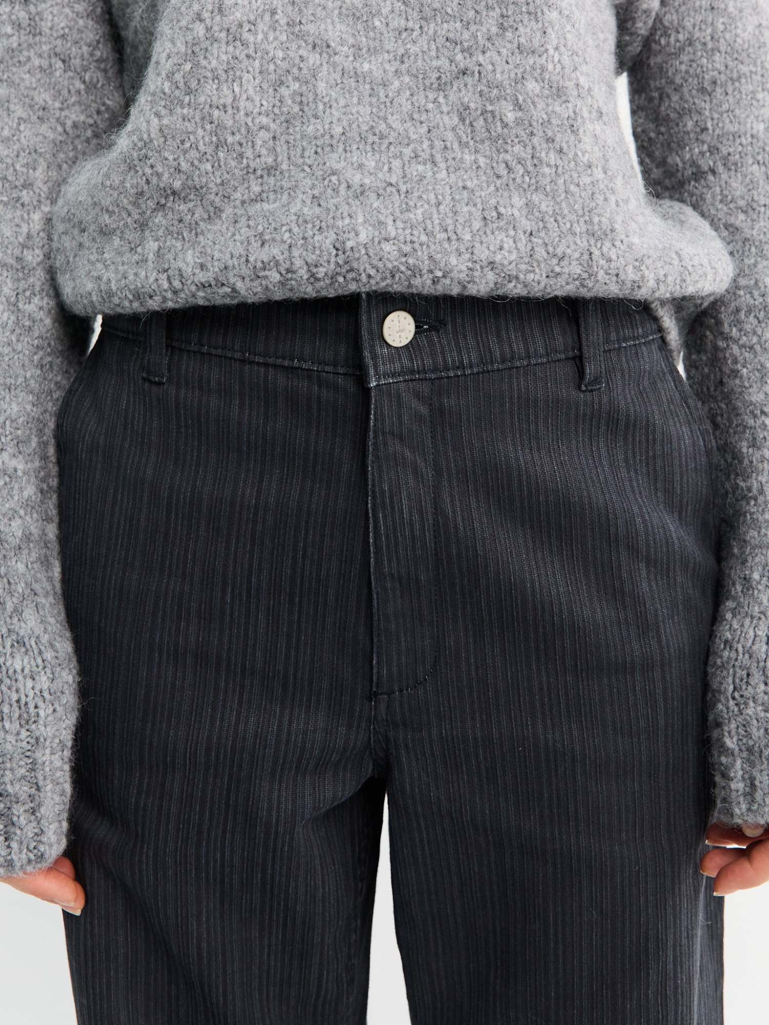 Paloma Wool Striped Detail Casual Pants In Black