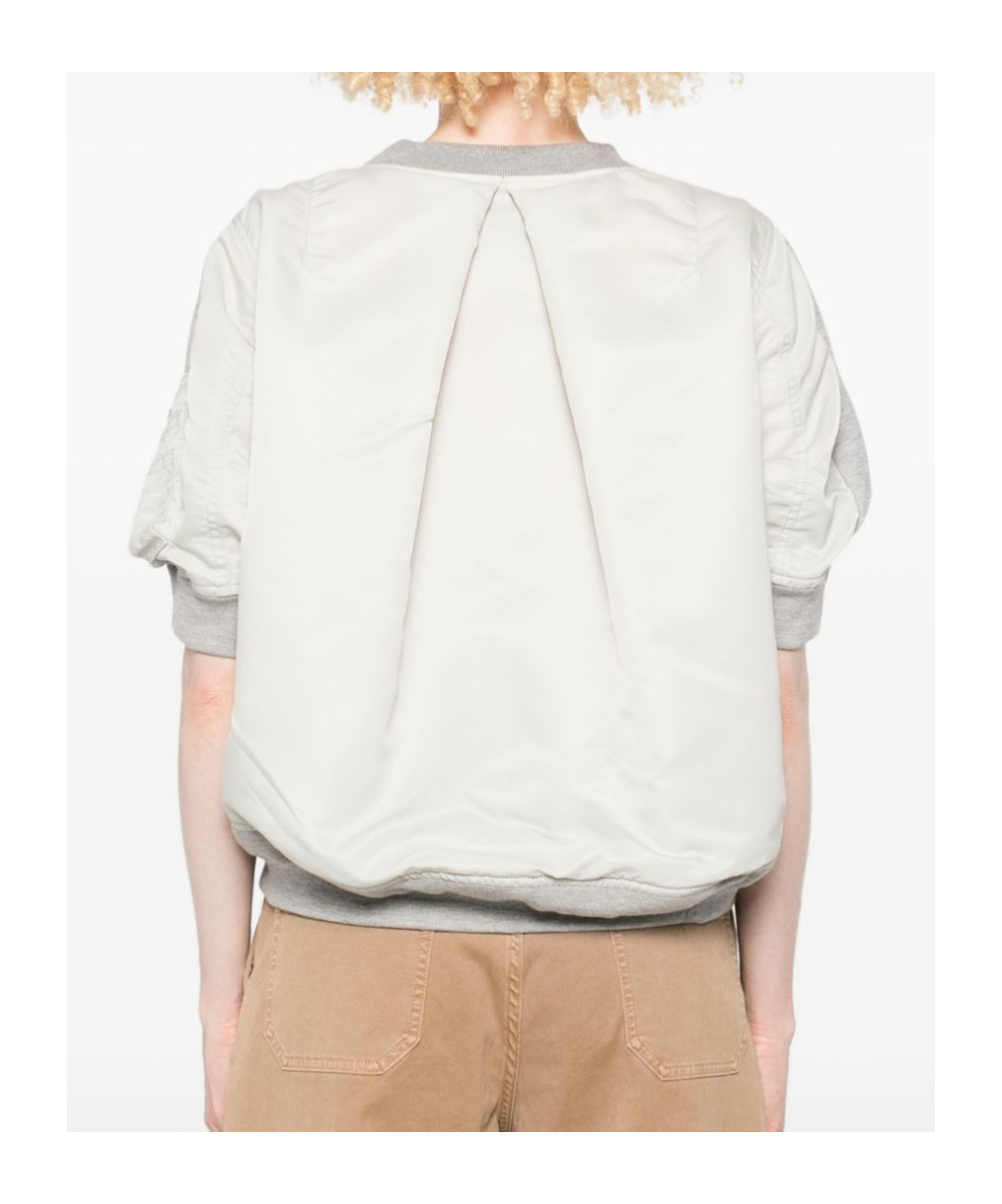 Sacai Long-sleeved Sweatshirt In Gray