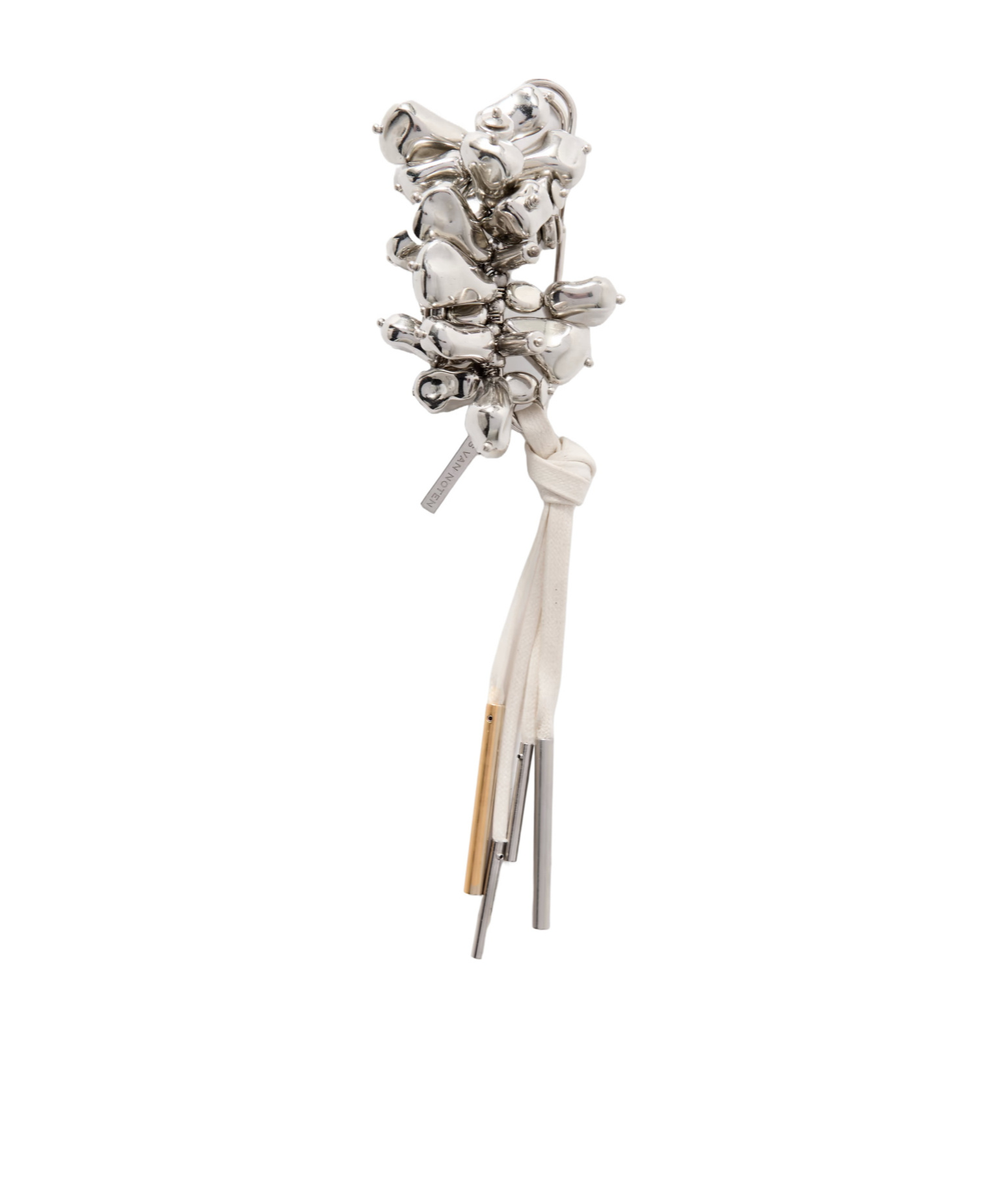 Dries Van Noten Metal Brooch In Silver