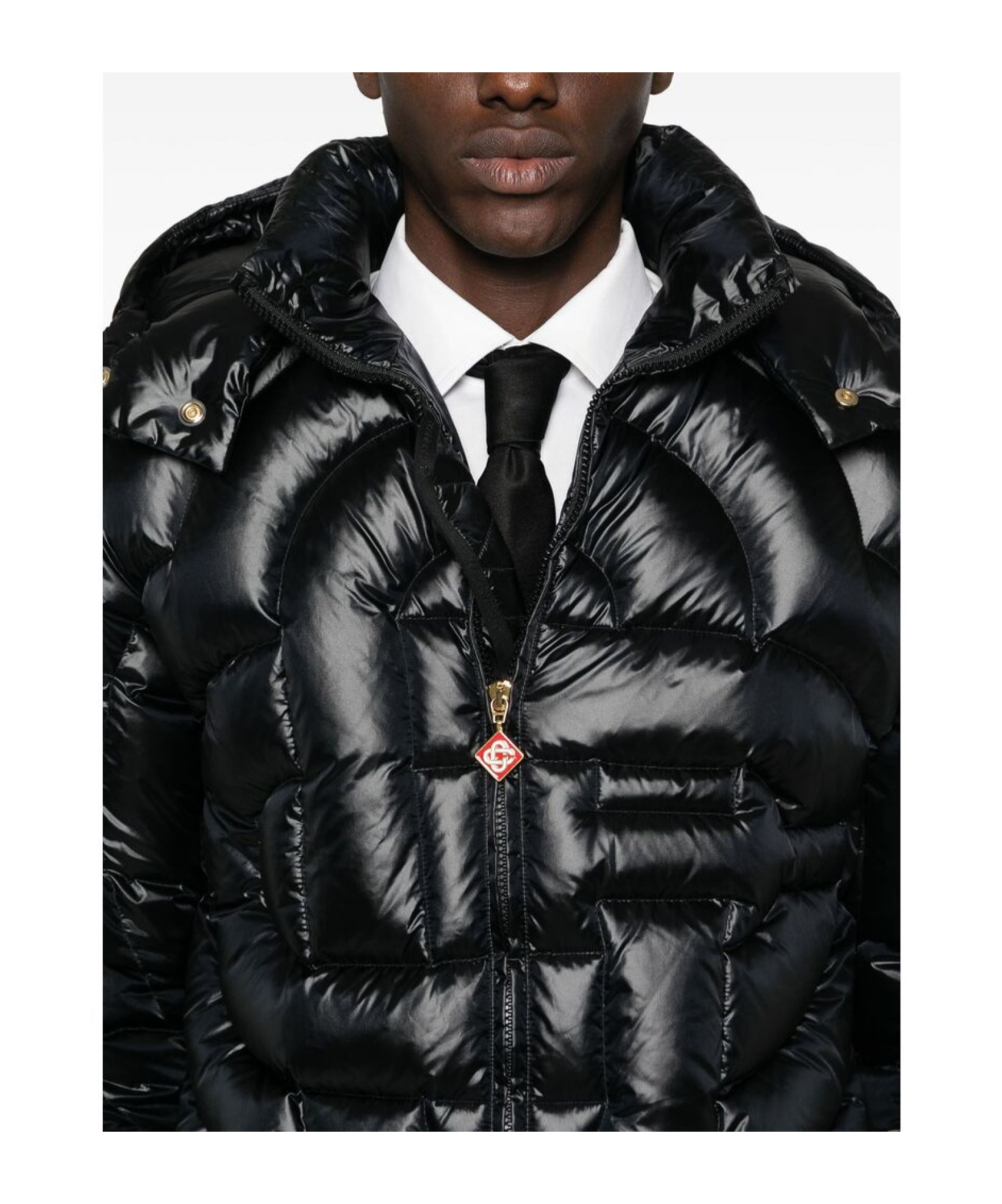 Casablanca Black Quilted Puffer Down Jacket In Black