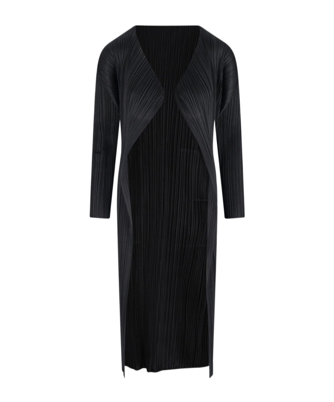 Issey Miyake Pleated Cardigan In Black