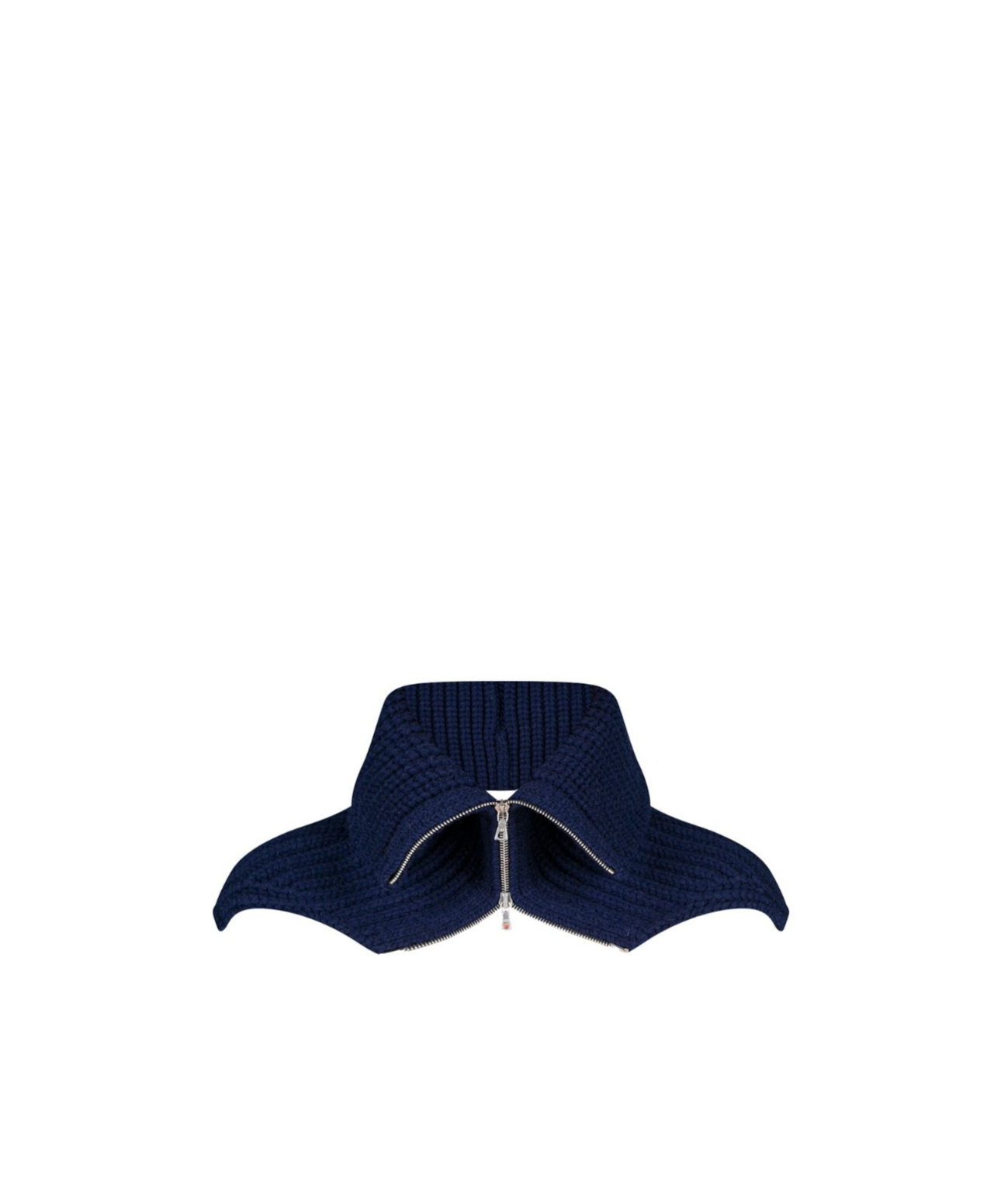 Dries Van Noten Zip-up Ribbed Collar In Black