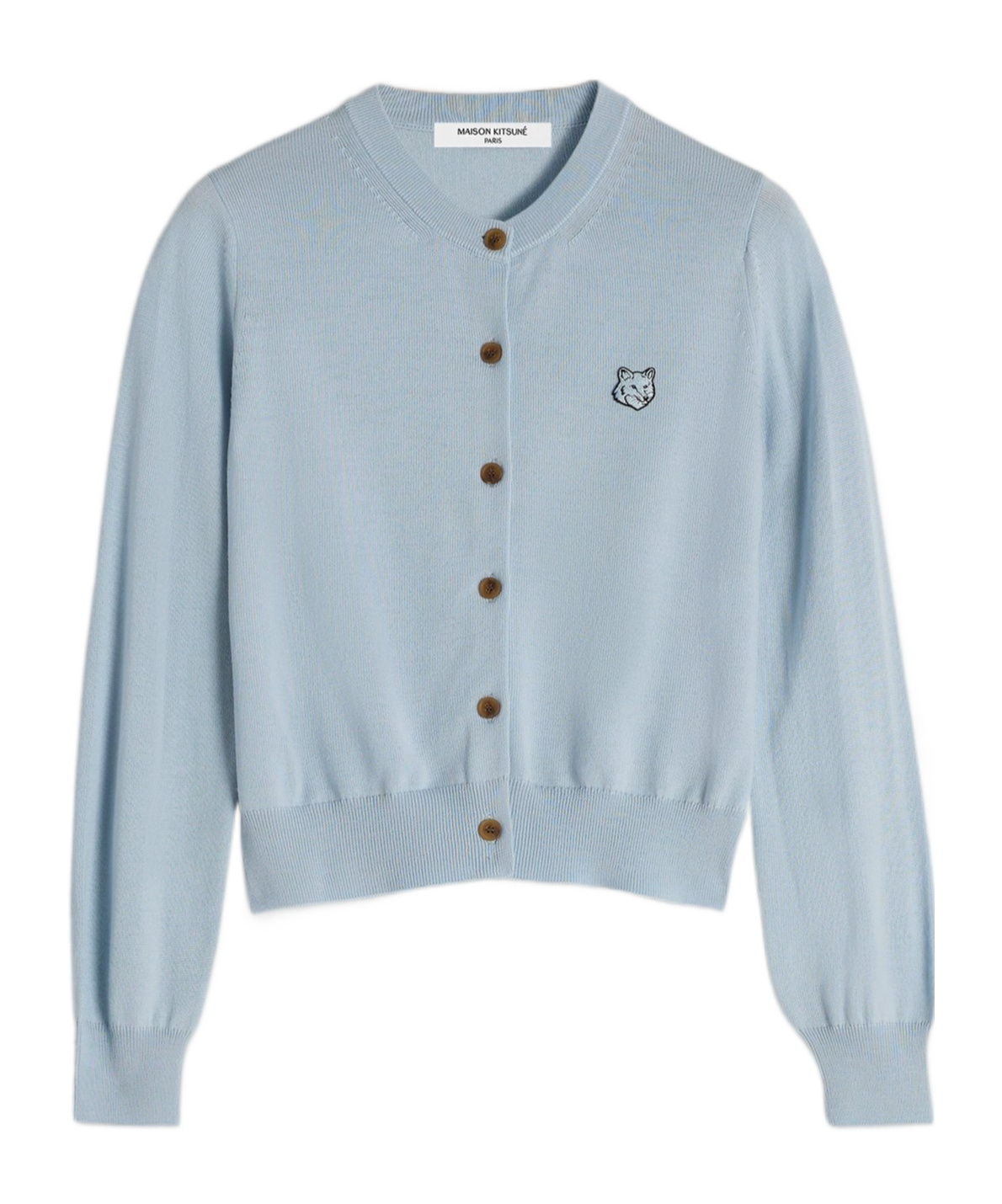 MAISON KITSUNÉ MAISON KITSUNÉ FOX HEAD EMBROIDERED KNITTED CARDIGAN