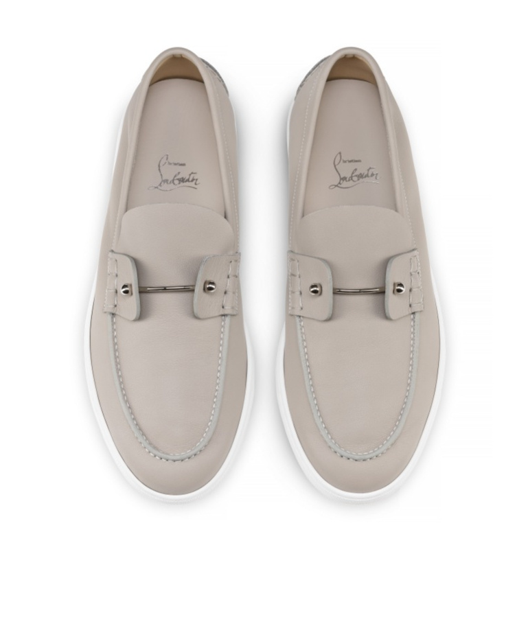 Christian Louboutin Mens Goose Chambeliboat Suede Boat Shoes In Nude