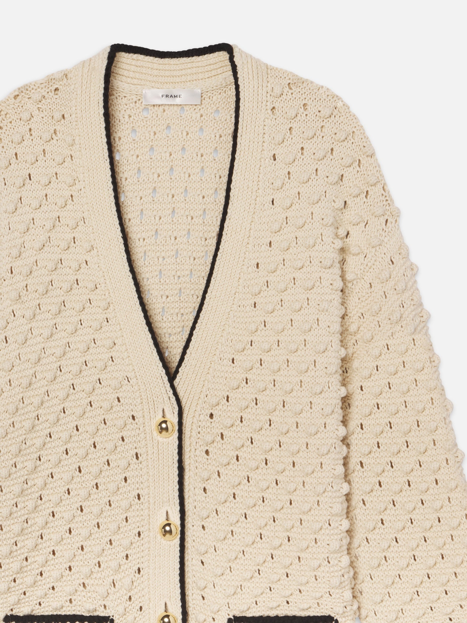 Frame Cotton Cardigan In Neutral